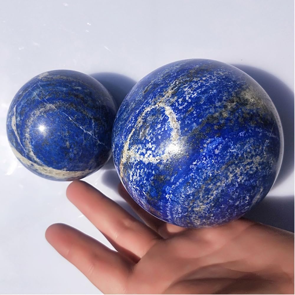 Lapis Lazuli Crystal Healing Ball with Wood Stand