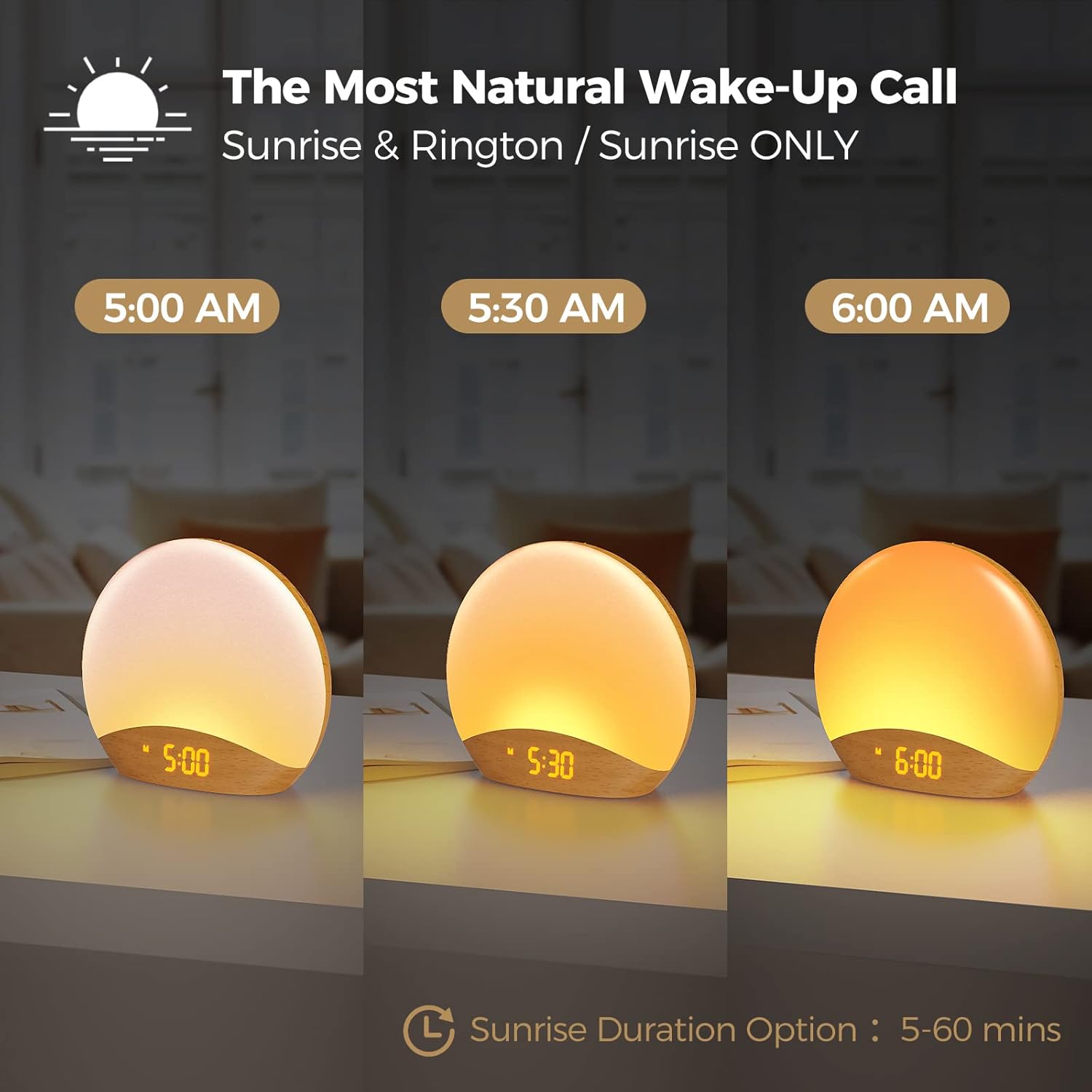 HOUSBAY Sunrise Alarm Clock with White Noise 1