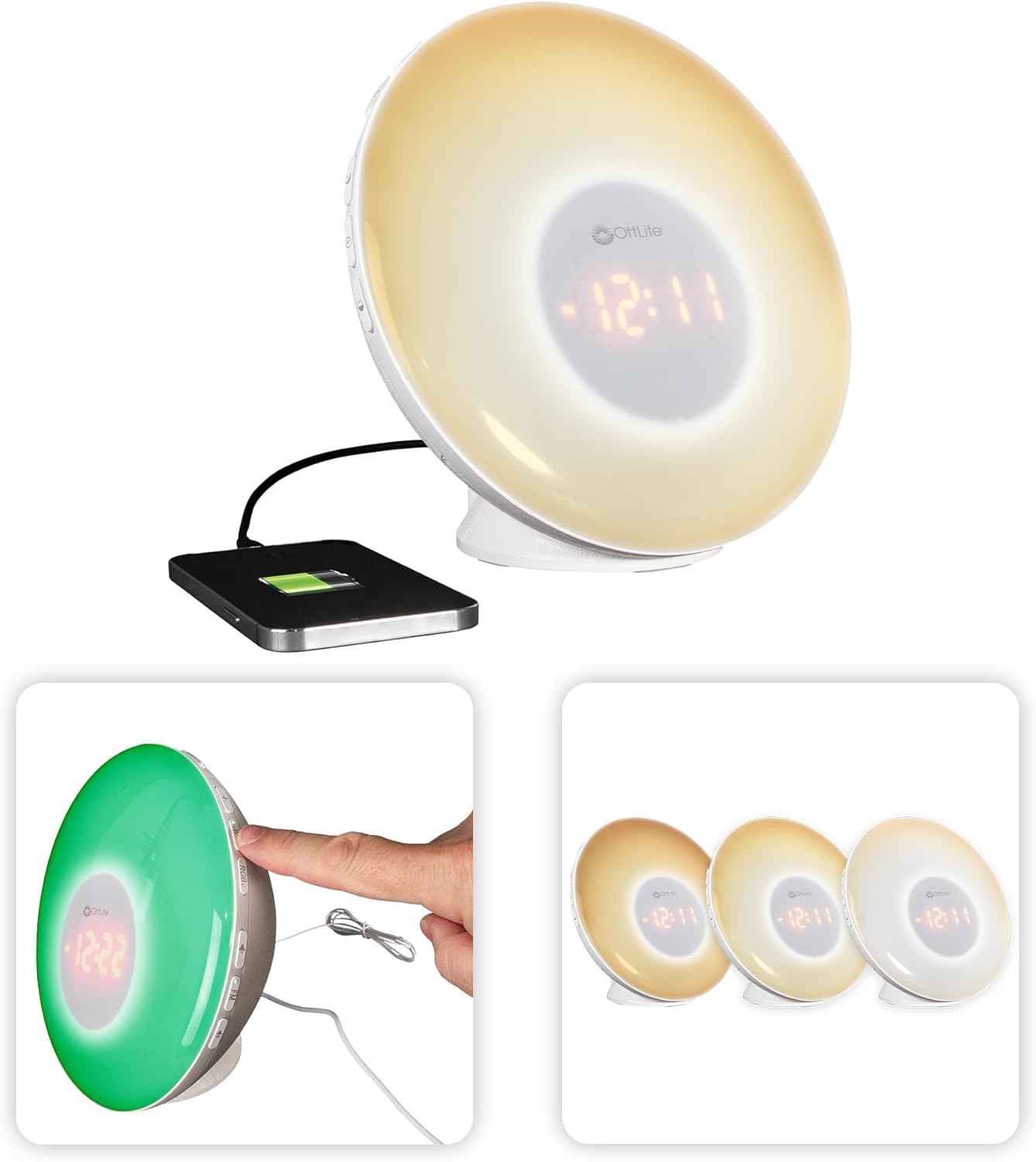 OttLite Wake Up Light with White Noise and Sunrise Simulation