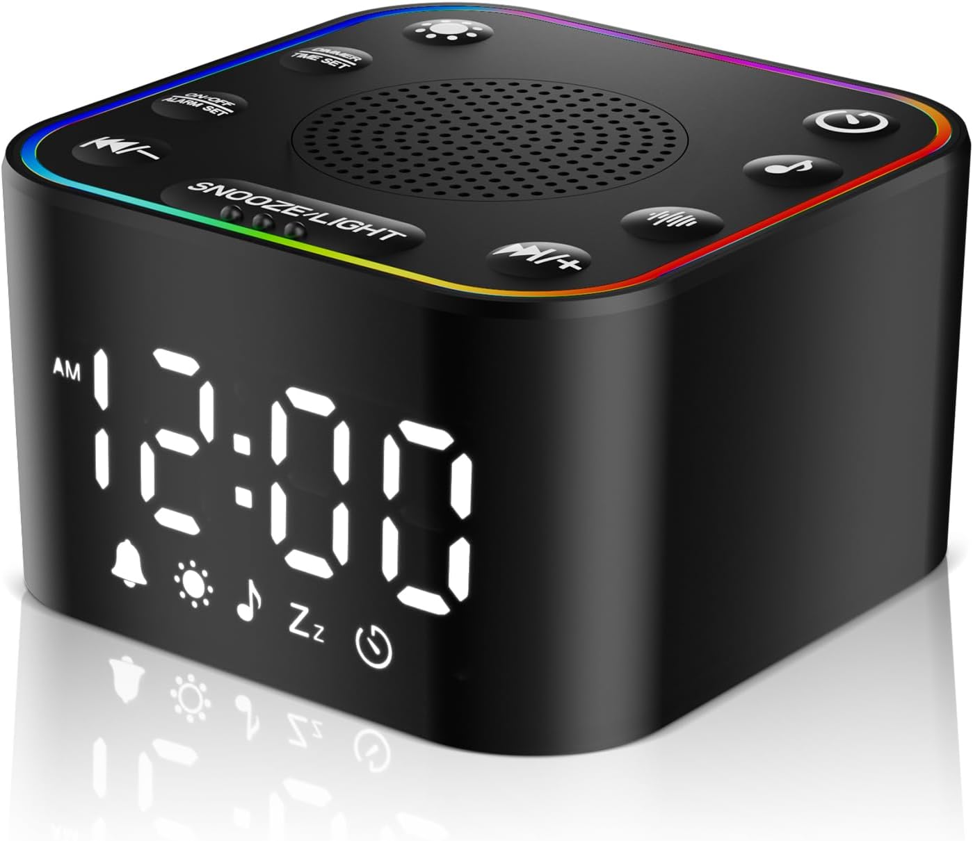 Alampan White Noise Machine with Alarm Clock and RGB Night Light