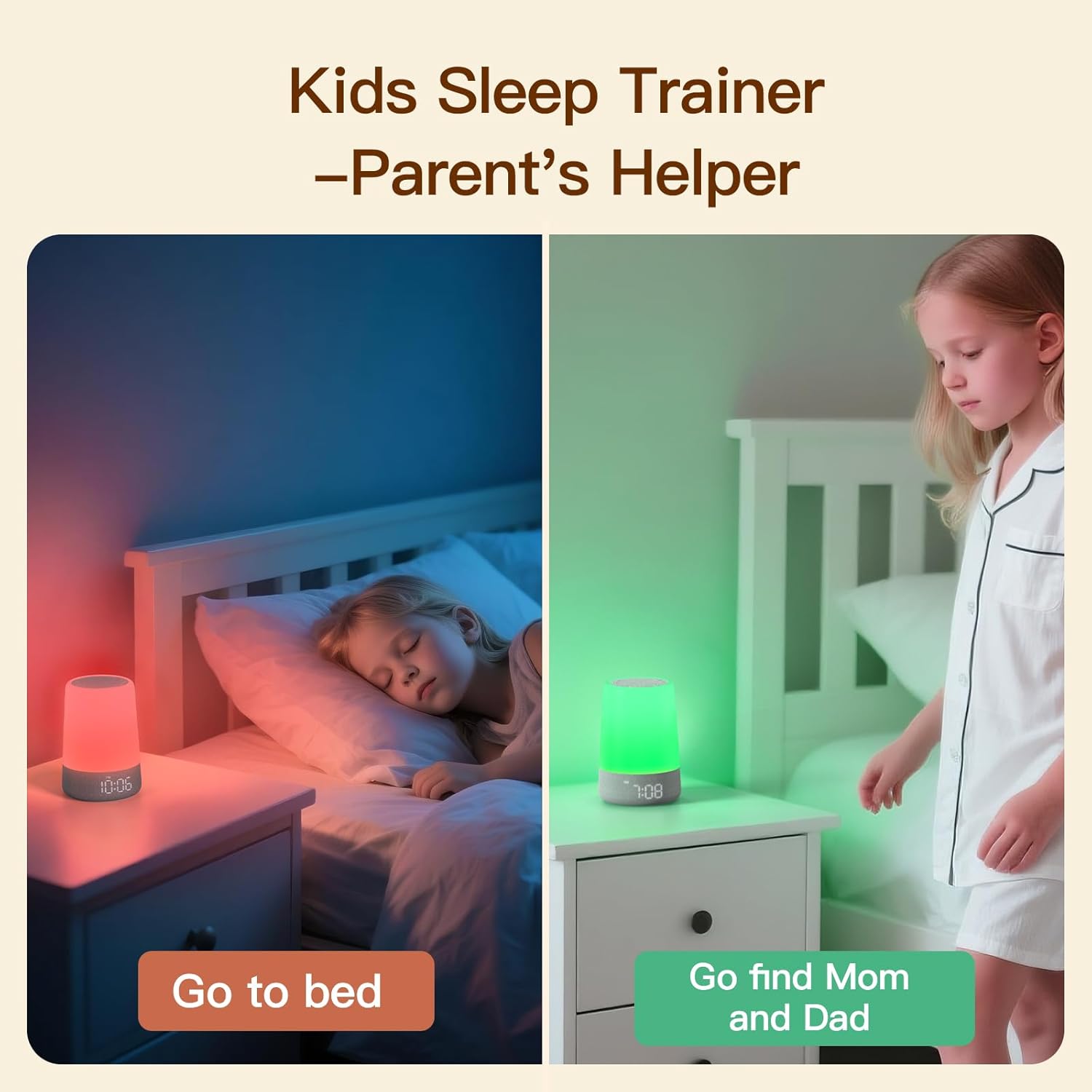 REACHER Sleep Trainer Alarm Clock for Kids