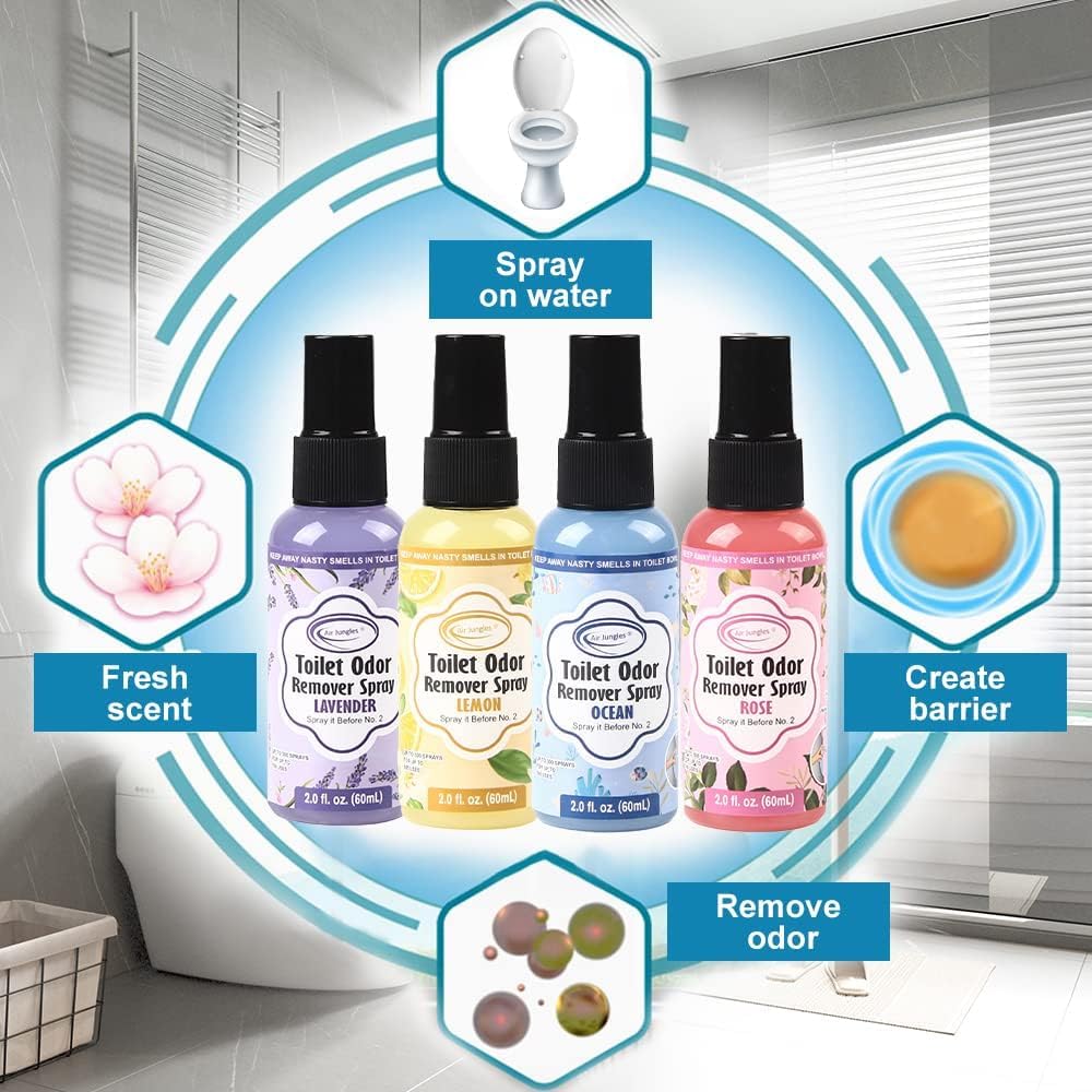 Air Jungles Toilet Poop Odor Eliminator Spray with Rose Scent