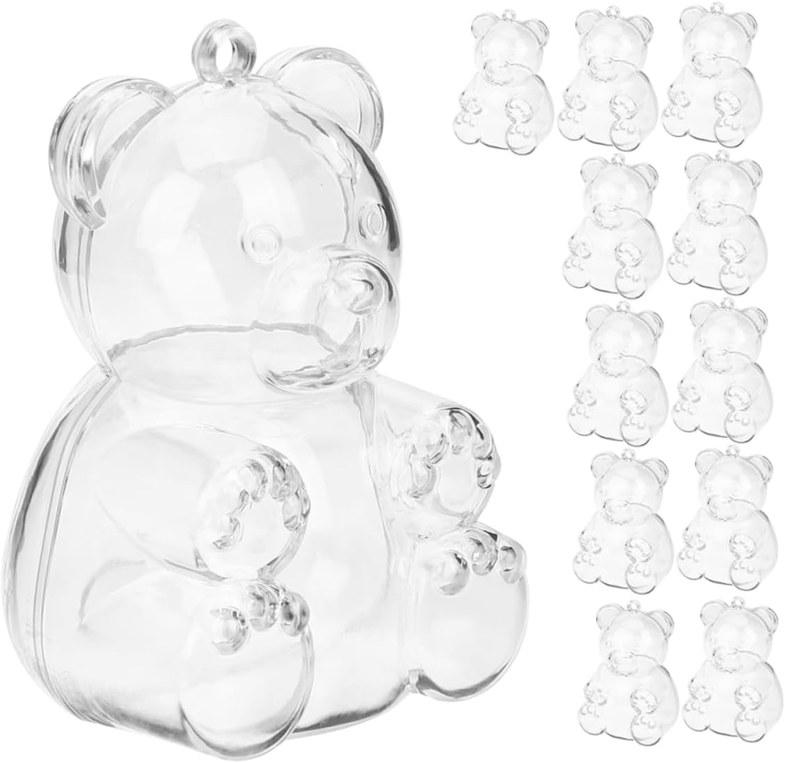 24Pcs Bear Shaped Transparent Candy Boxes Cute Party Favor Storage