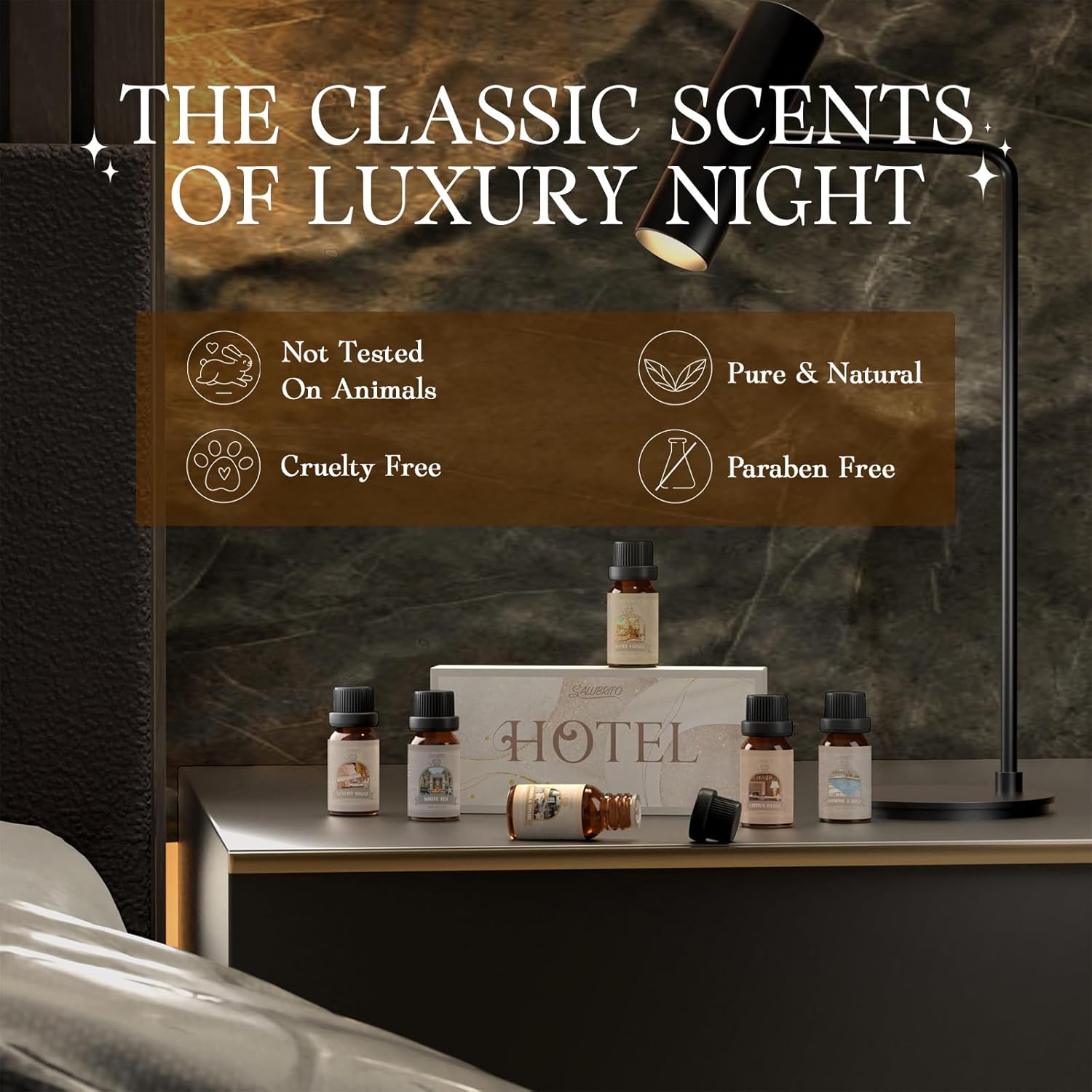 SALUBRITO Luxury Essential Oil Set with 6 Unique Scents