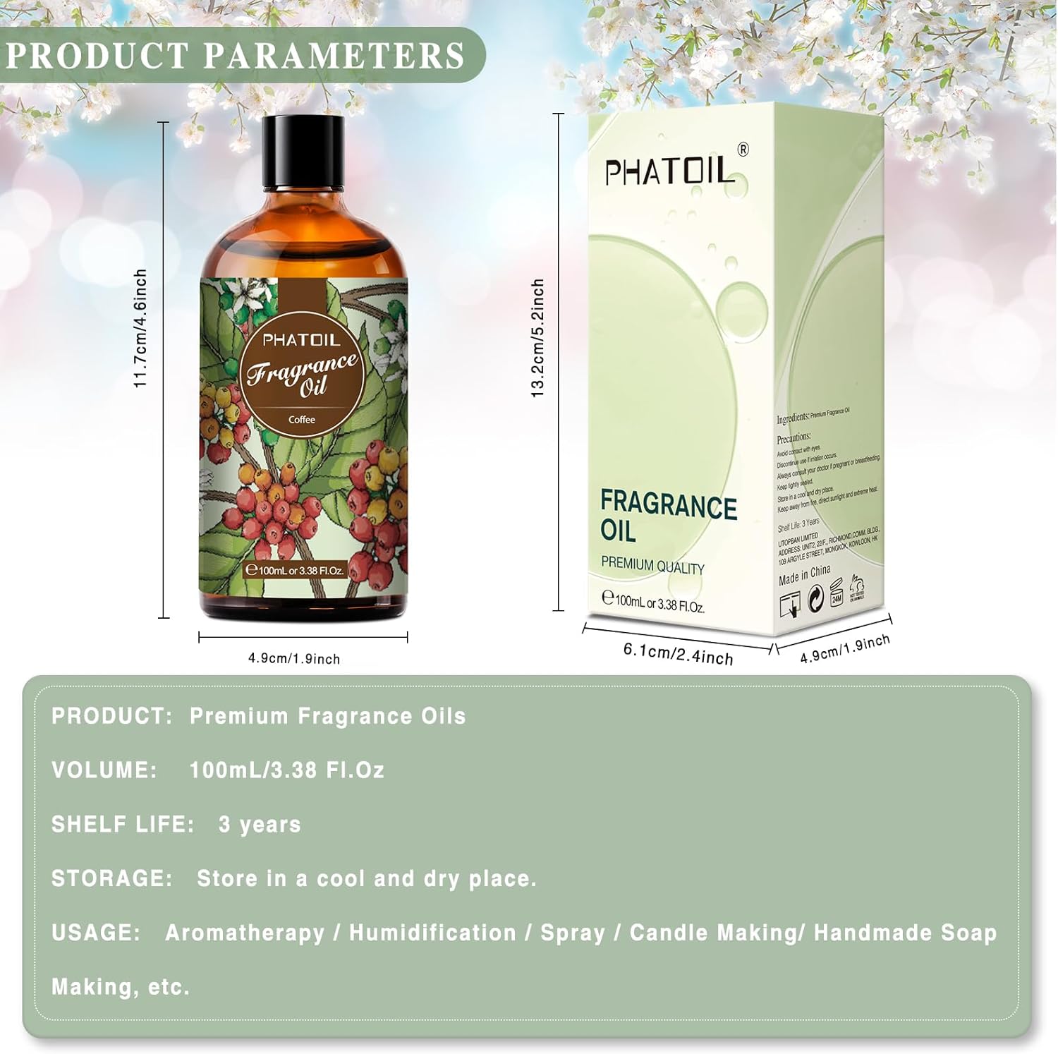 PHATOIL 338 FLOZ Coffee Fragrance Oil 100ml