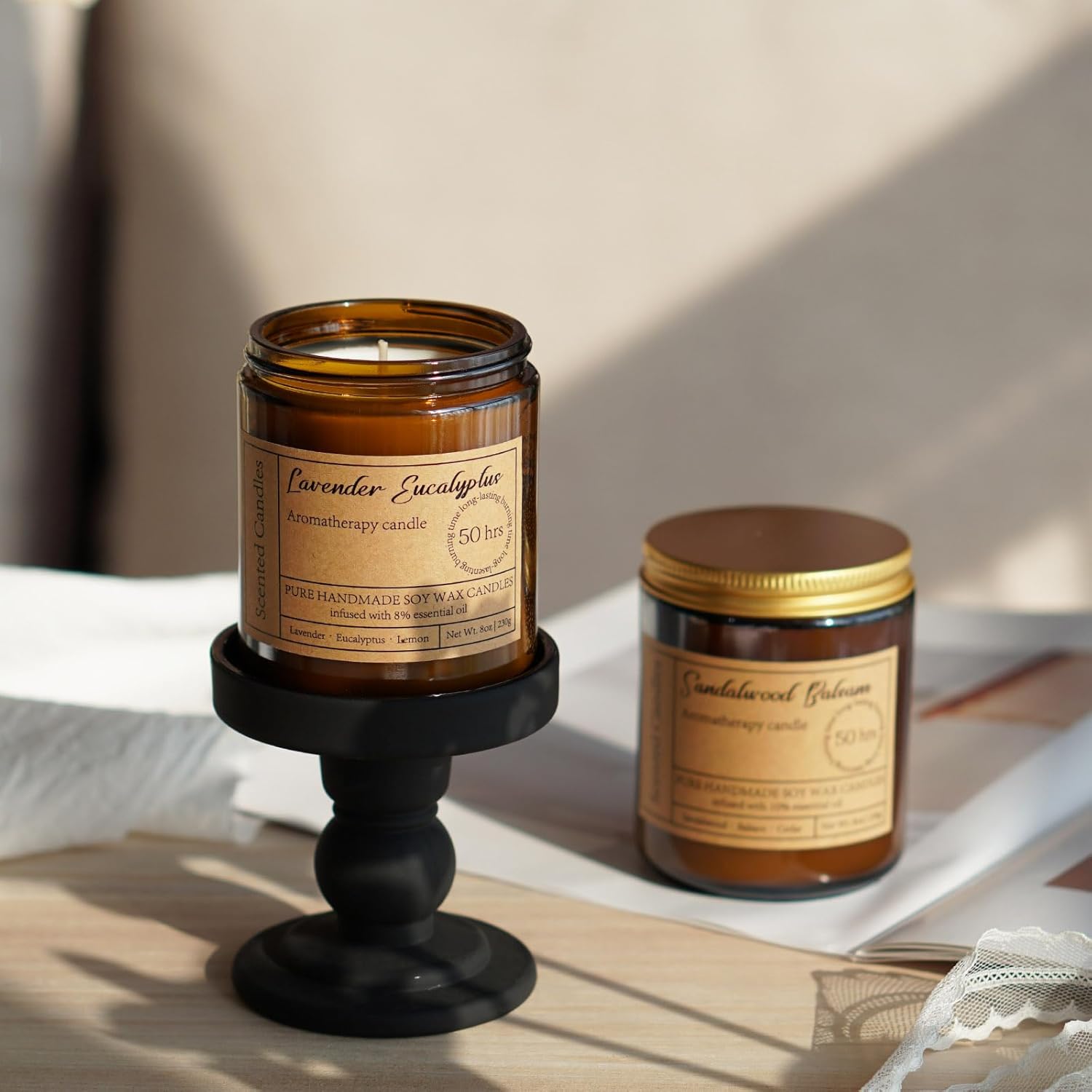 Lavender Eucalyptus Soy Candles for Relaxation