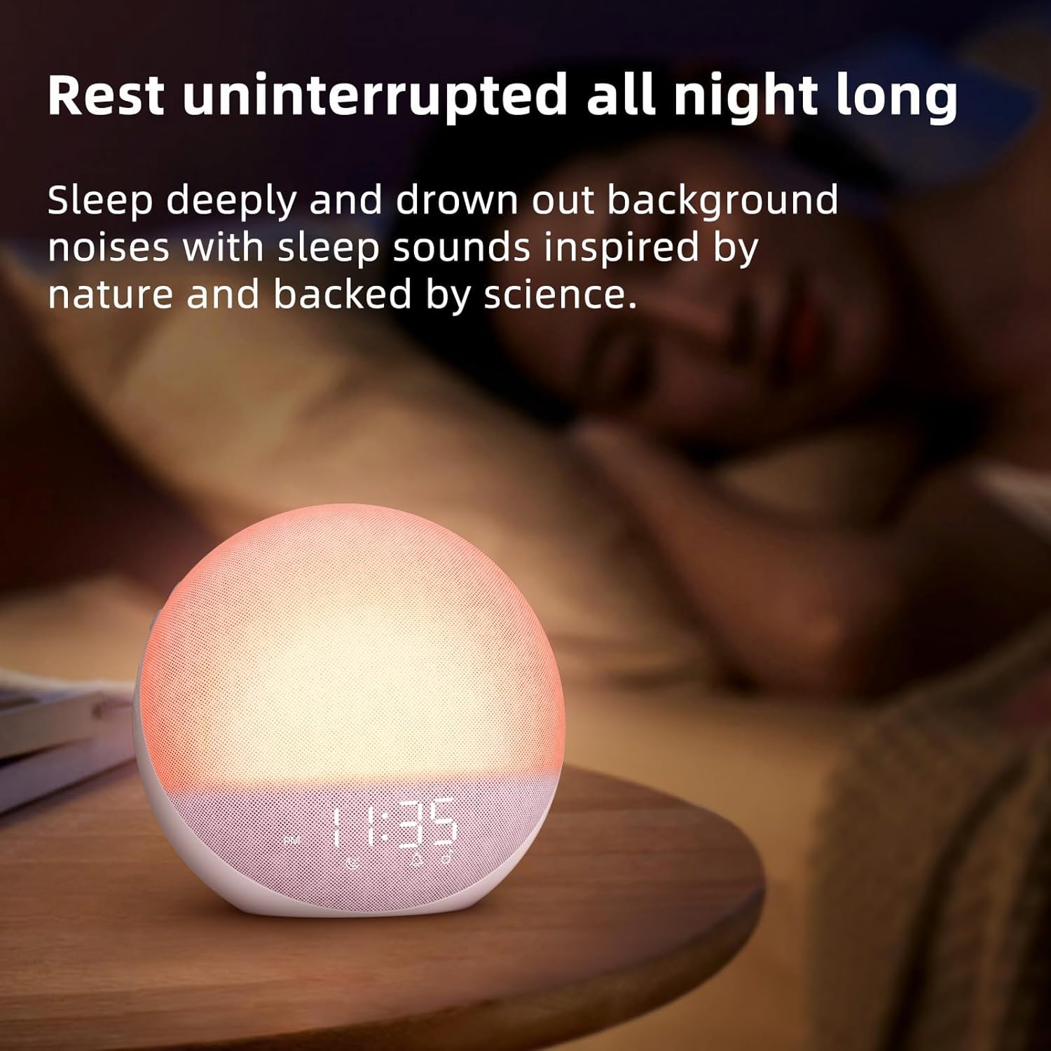 Odokee Sunrise Alarm Clock with White Noise and Bluetooth Speaker