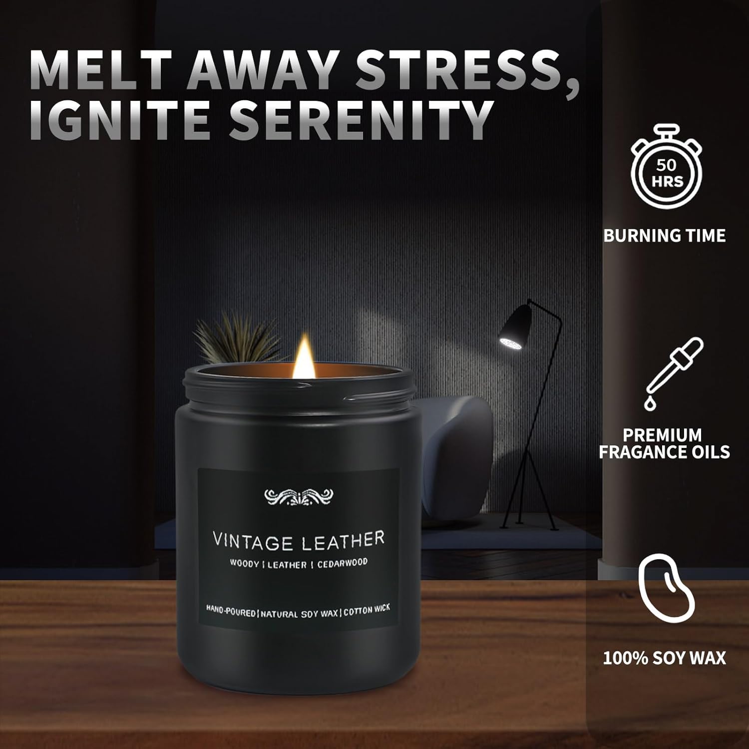 6 Pack Men Scented Candles Aromatherapy Gift Set