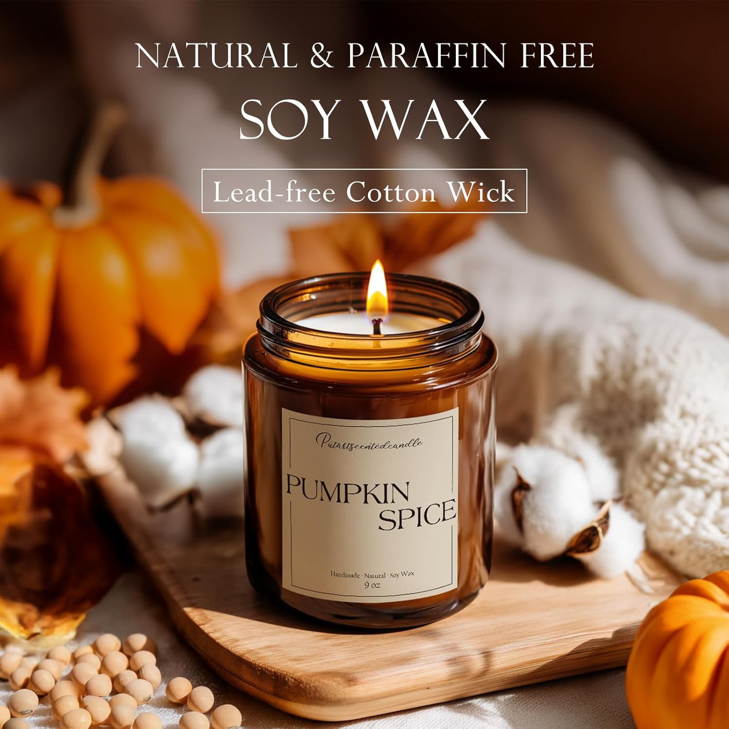 Putart Pumpkin Spice Soy Wax Candles 9oz