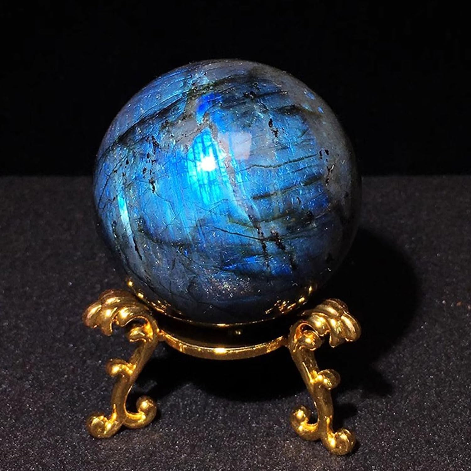 Labradorite Sphere Natural Healing Crystal with Pedestal