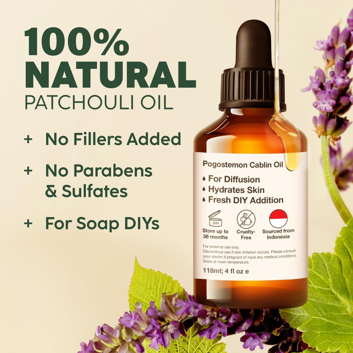 KUKKA Patchouli Essential Oil 4 Fl Oz