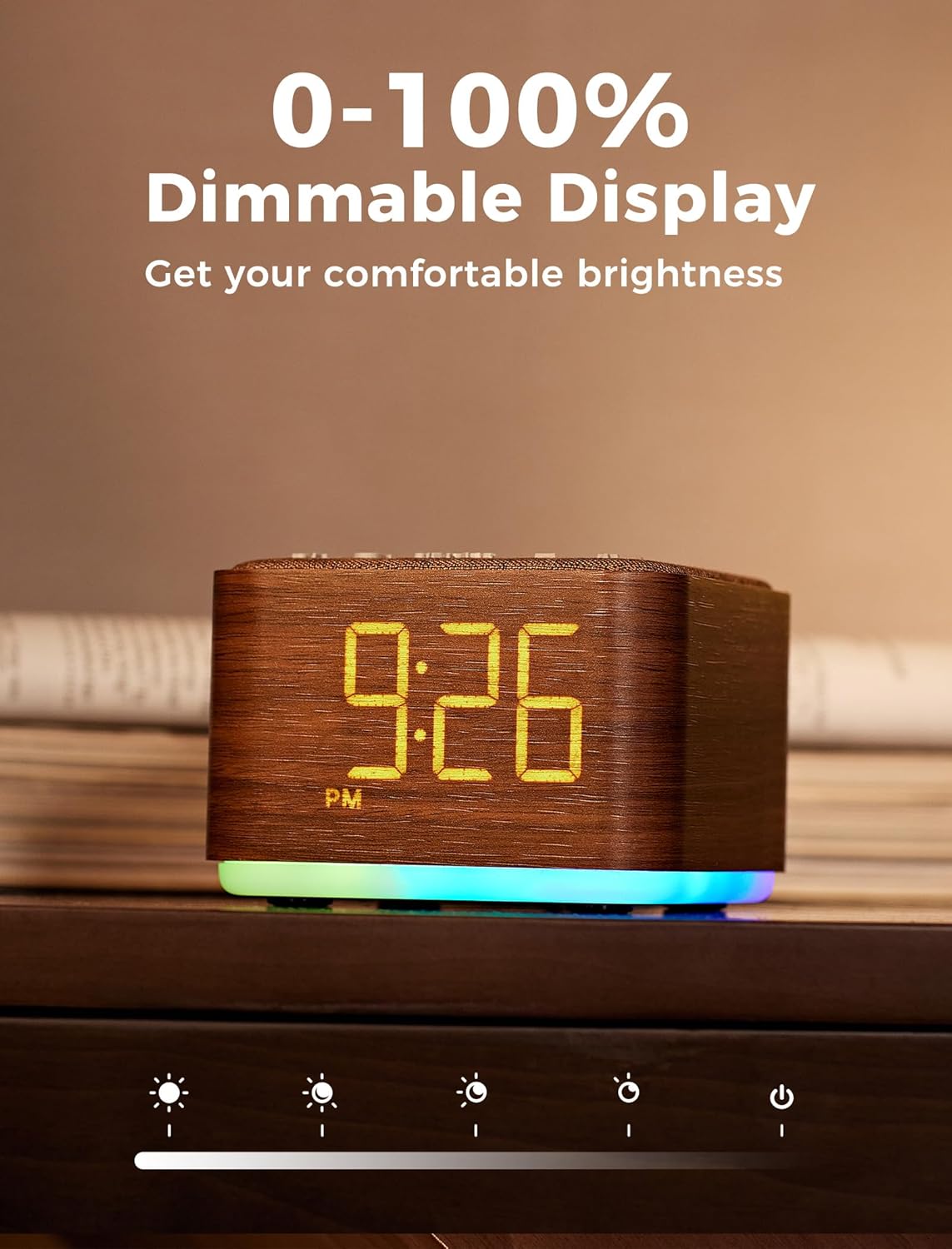 Mojikoo Sound Machine Alarm Clock with Bluetooth and Night Light 1