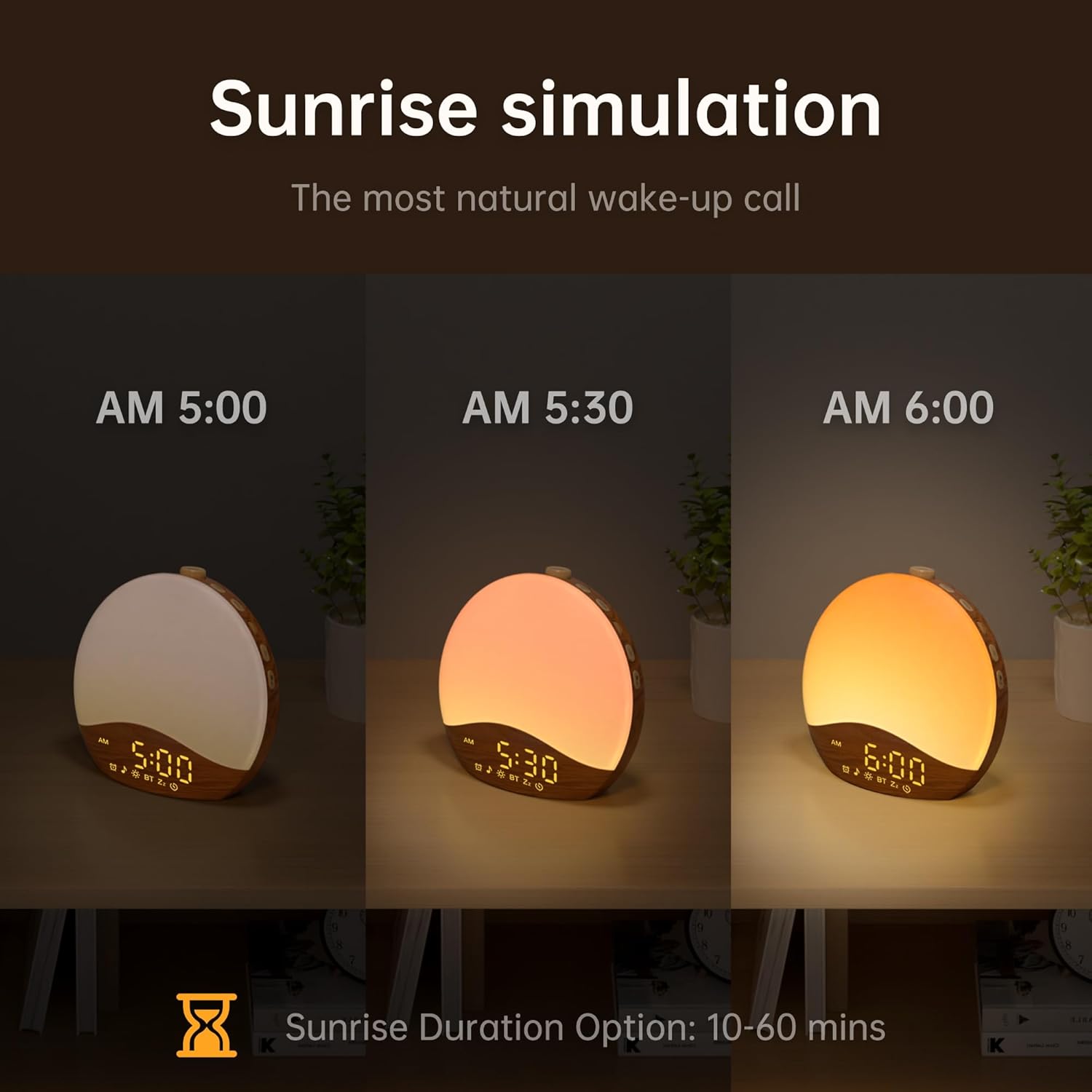 JALL Sunrise Alarm Clock with 26 Sounds and 17 NightLights