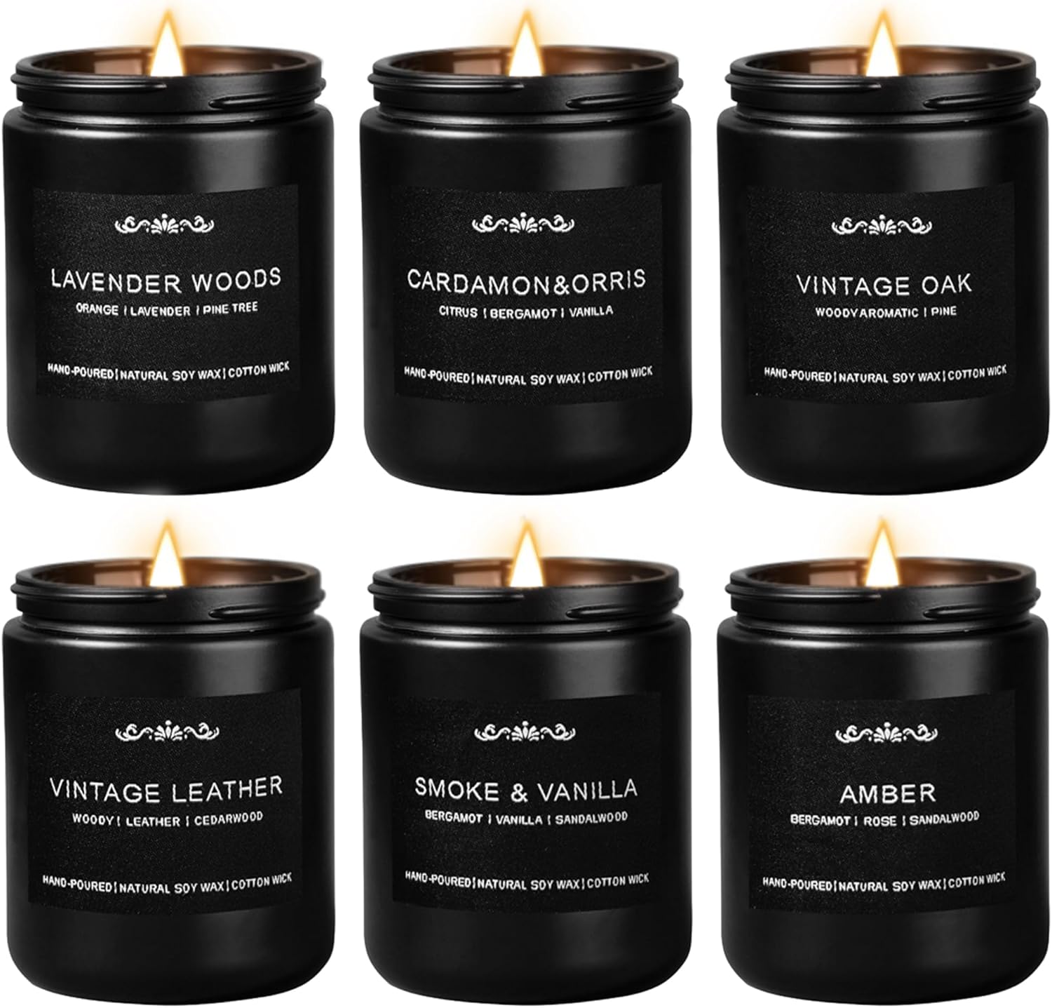 Inayou Men Scented Candles 6 Pack Aromatherapy Gift