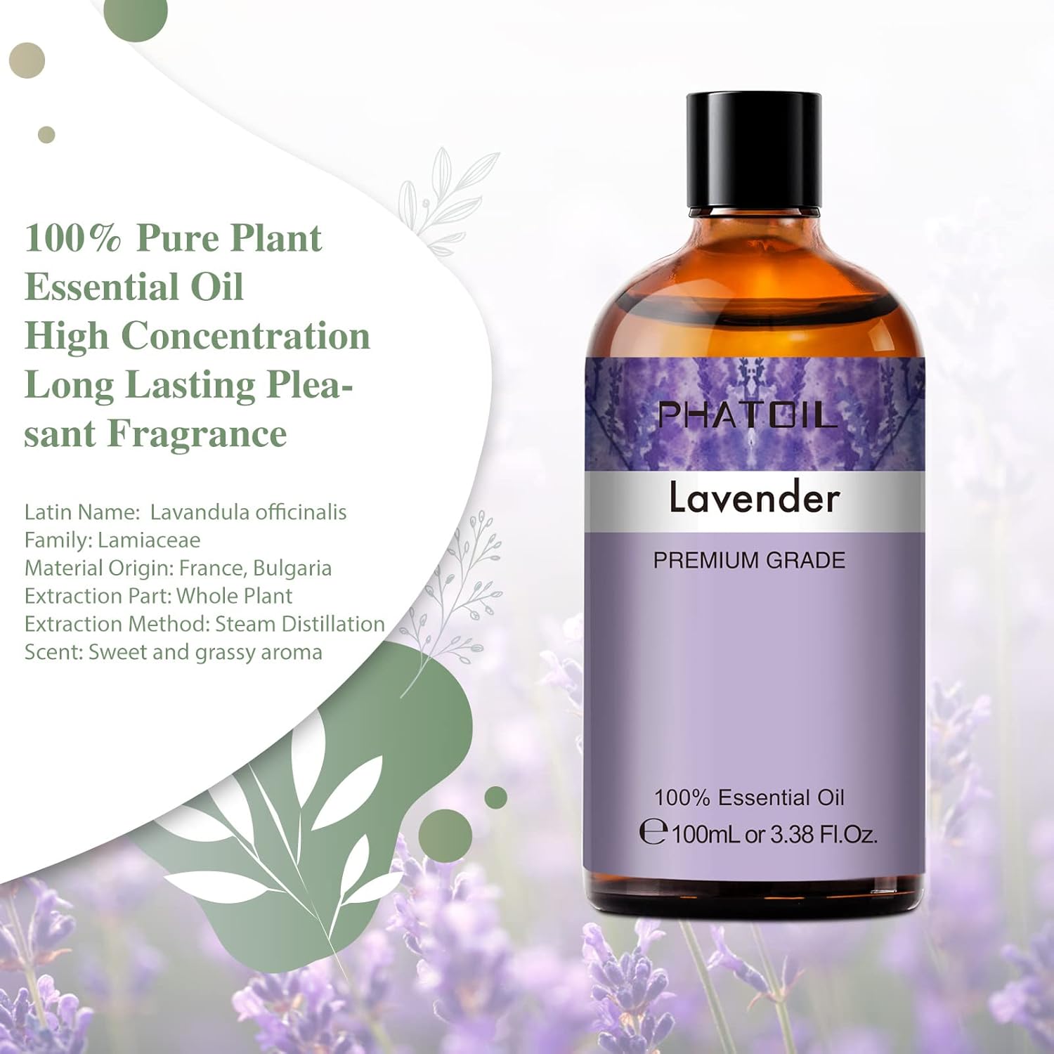 Lavender Essential Oil 100ml for Aromatherapy and DIY Projects