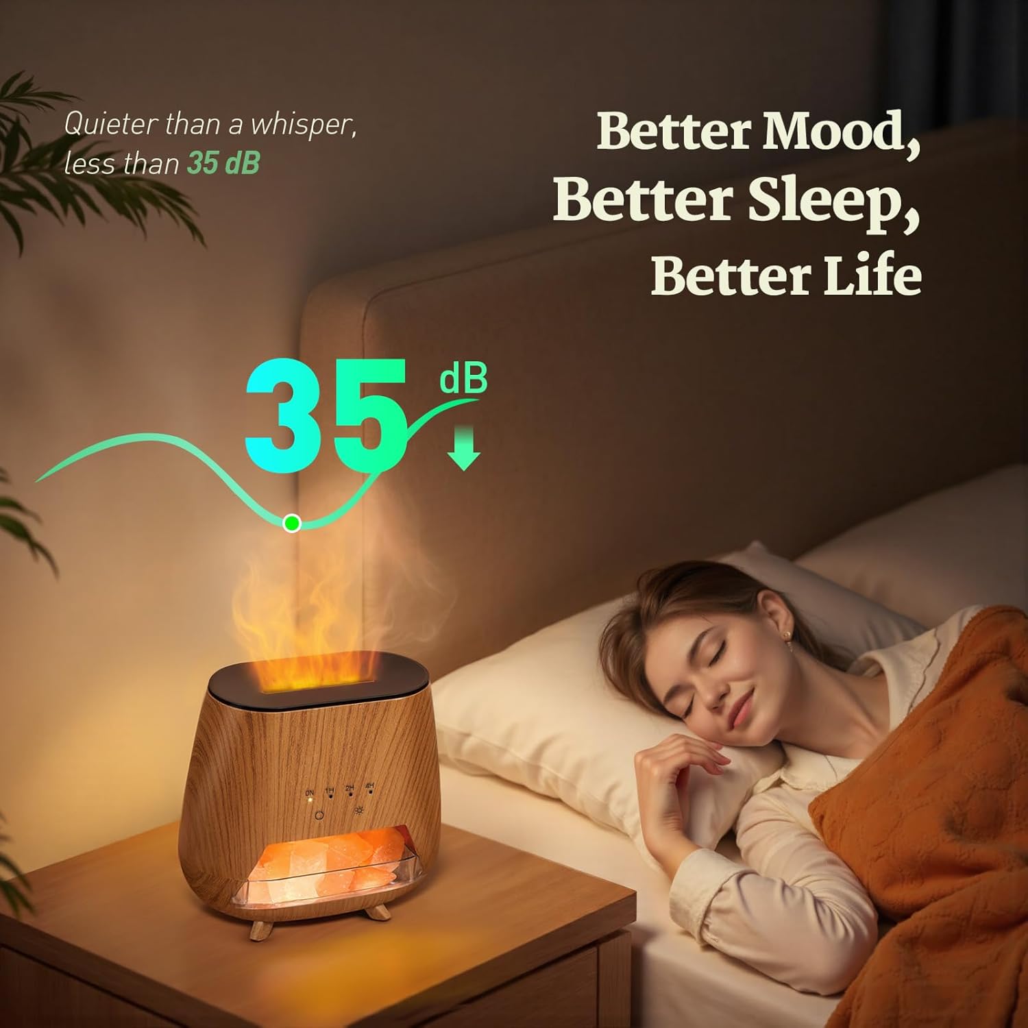 JJNJJN 200ml Aromatherapy Diffuser with LED Light and Humidifier