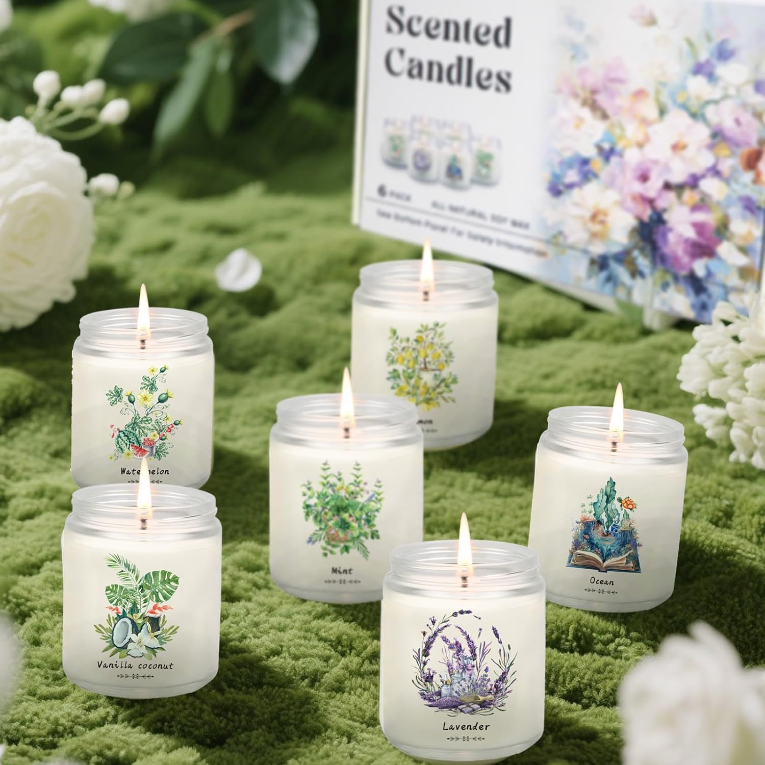 Summer Scented Candles Gift Set - 6 Pack