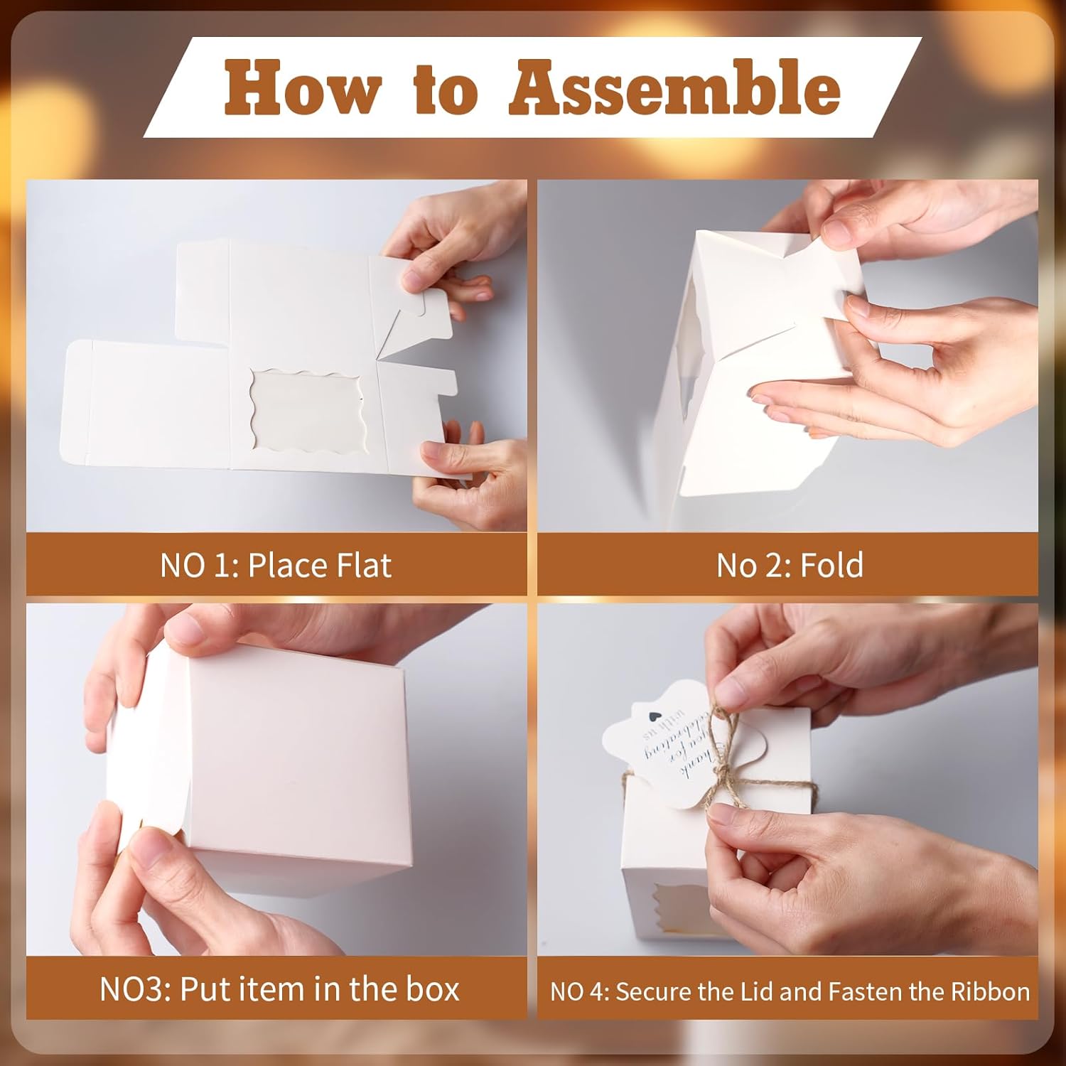 TANEMUDO 60 Piece Candle Gift Box with Clear Window White