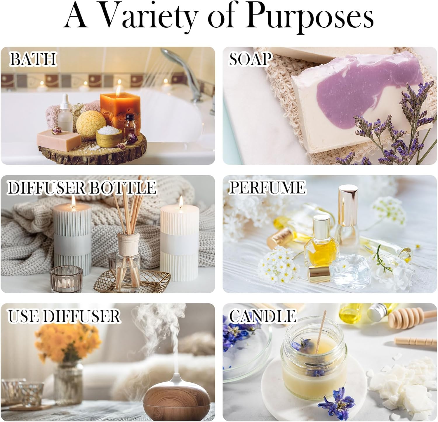 Pure Essential Oils Set 20 Scents for Diffusers and DIY