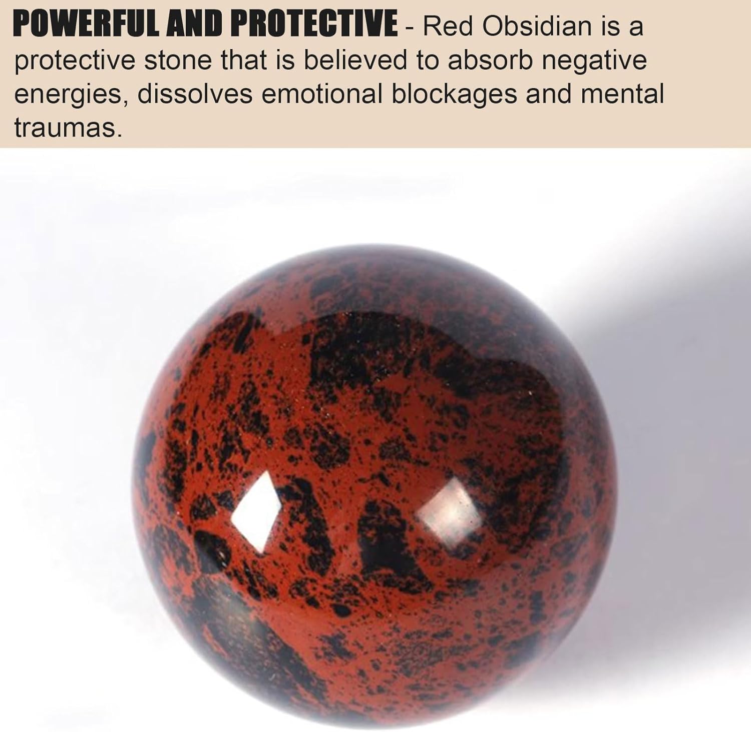 Red Obsidian Sphere with Stand for Feng Shui and Meditation