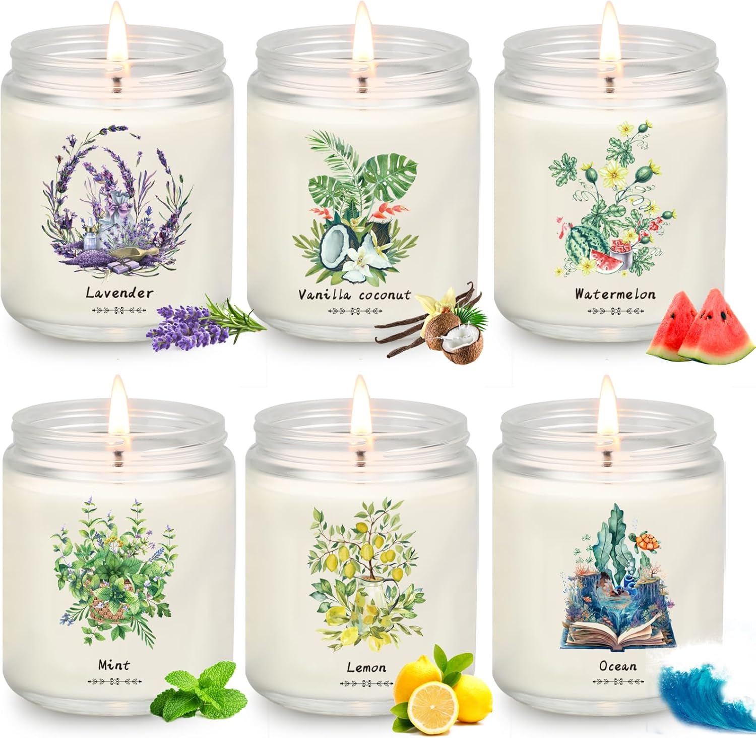 Summer Scented Candles Gift Set - 6 Pack
