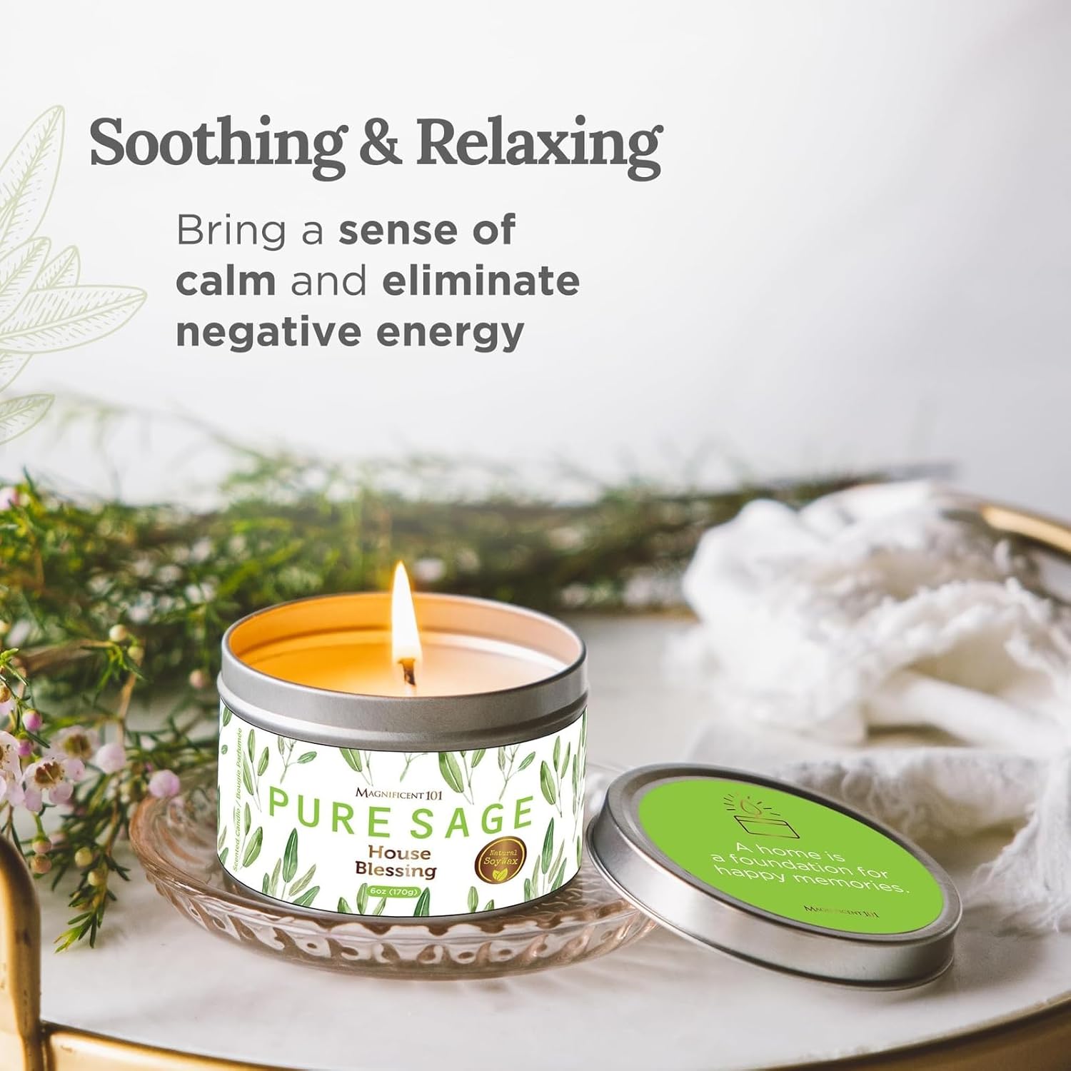 Magnificent 101 Pure Sage Smudge Candle 6 Oz