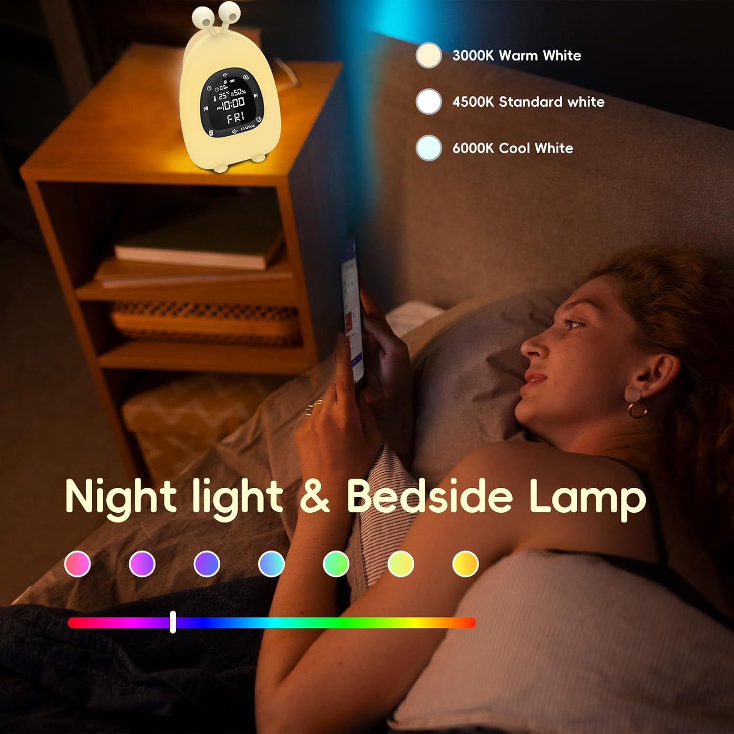 Jamyok Sunrise Alarm Clock with Light and White Noise