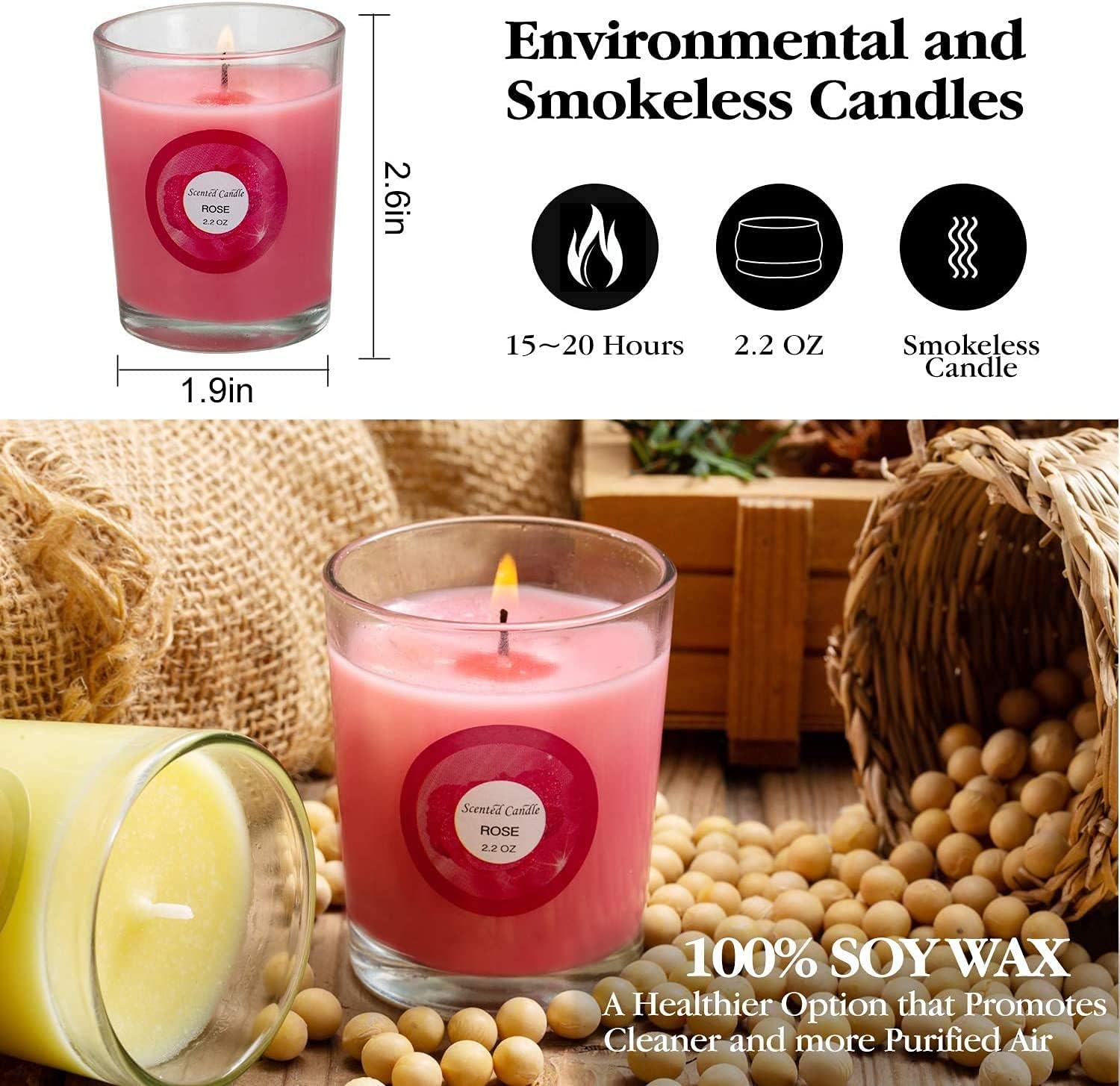 20 Pack Soy Wax Aromatherapy Candles