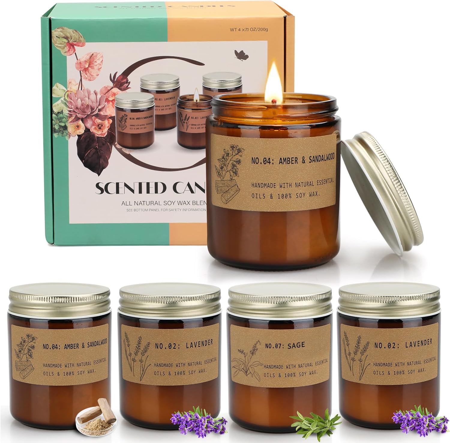 YINUO LIGHT Aromatherapy Candles Set for Stress Relief and Relaxation