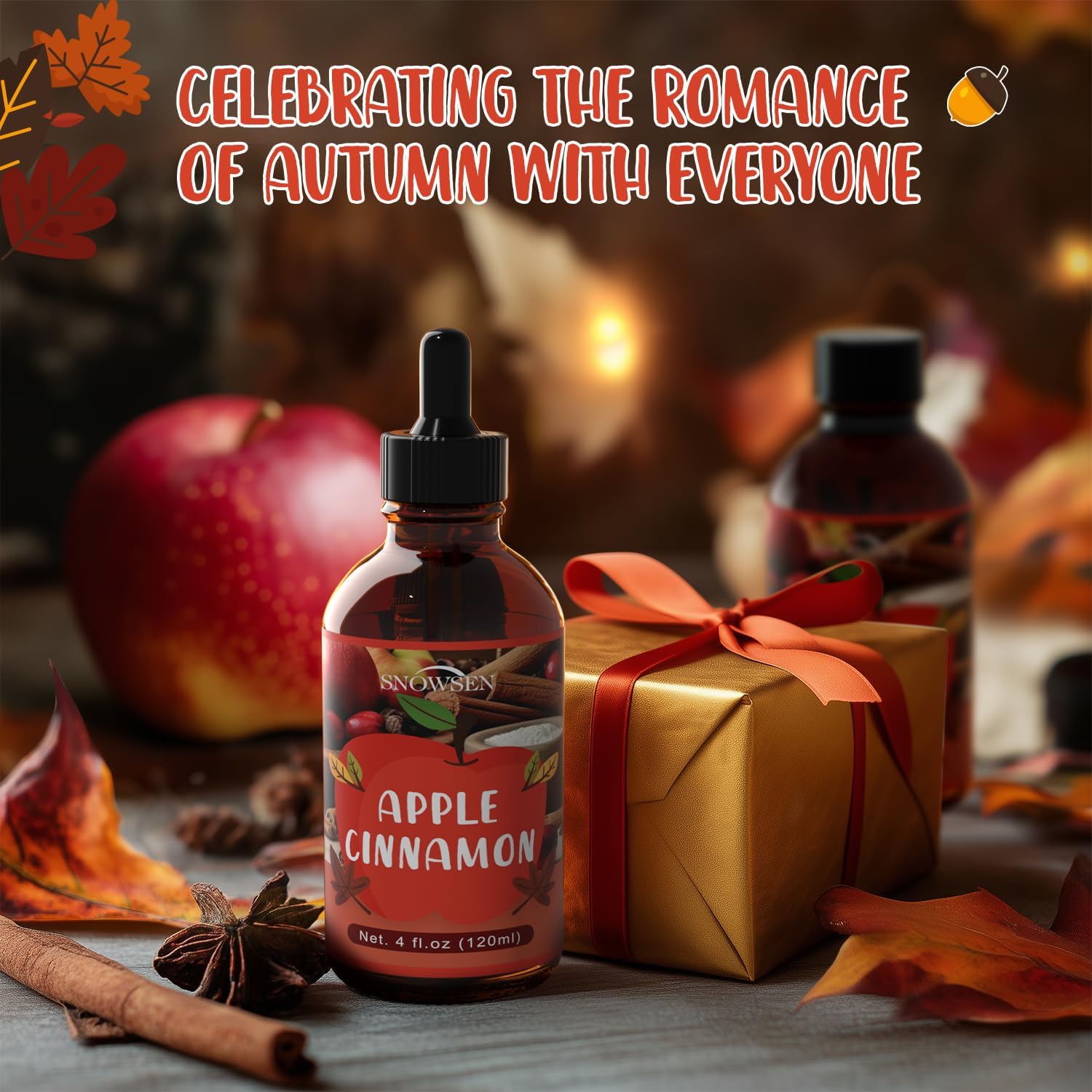 Apple Cinnamon Essential Oil 4 Fl Oz for Diffuser and DIY Use