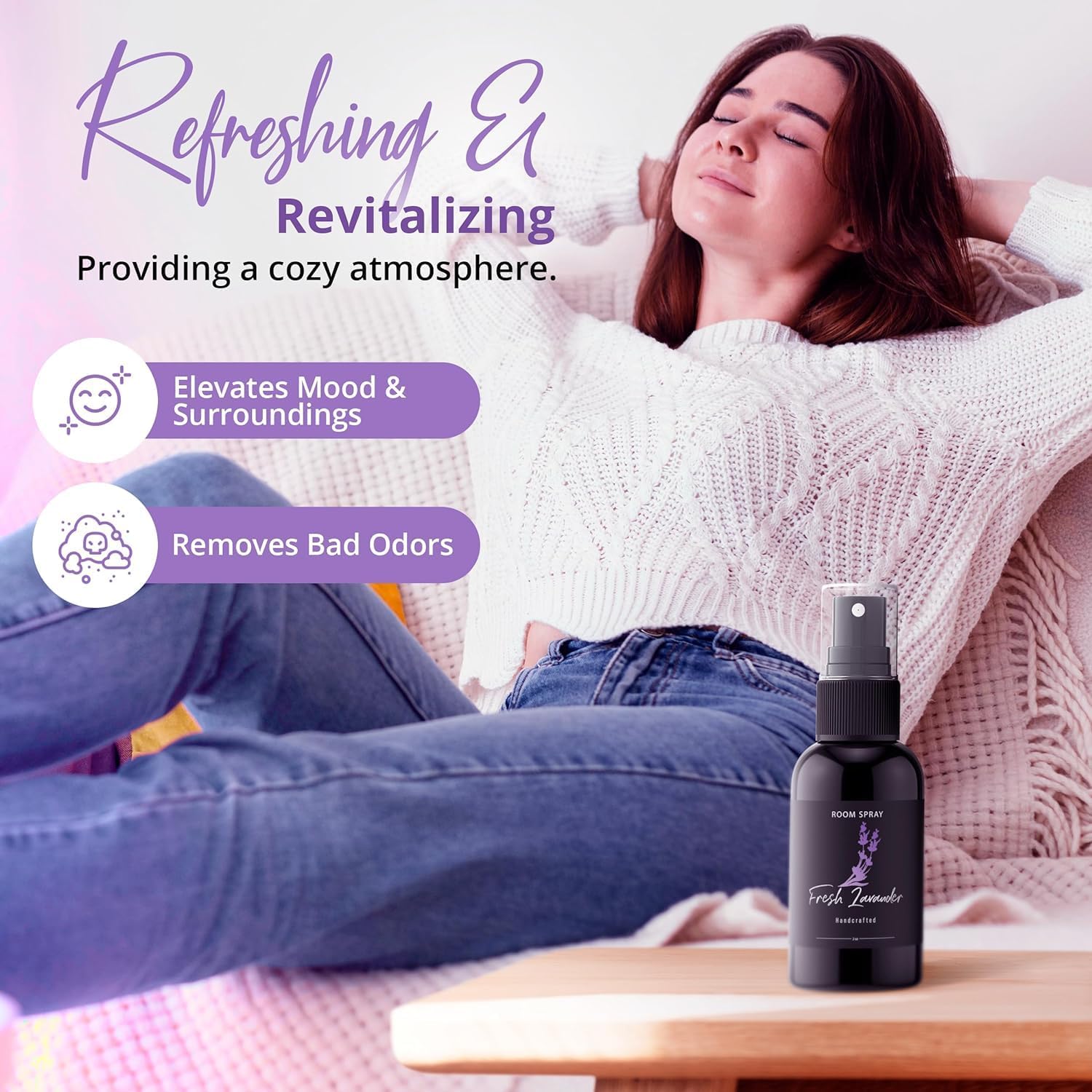 Fresh Lavender Air Freshener Spray for Home and Bedroom