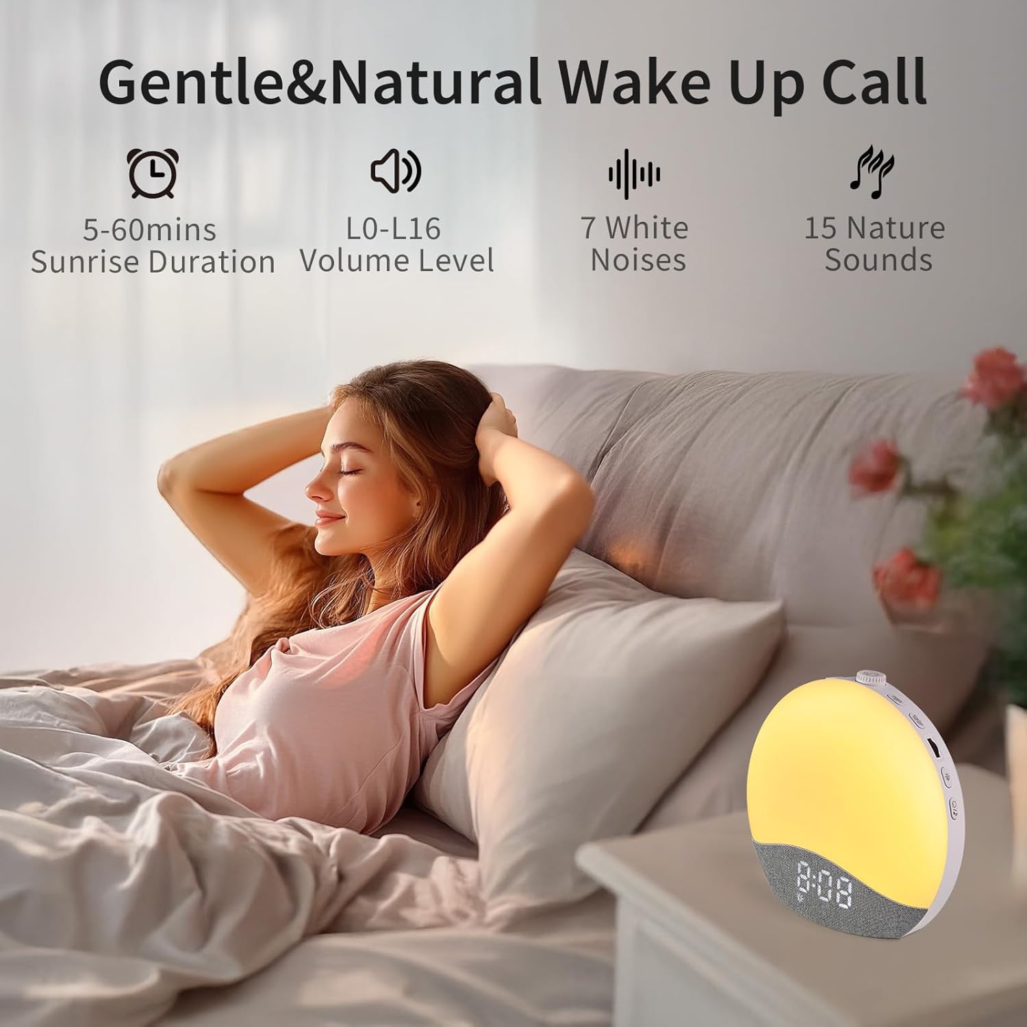 EASYERA Sunrise Alarm Clock with Sound and Light