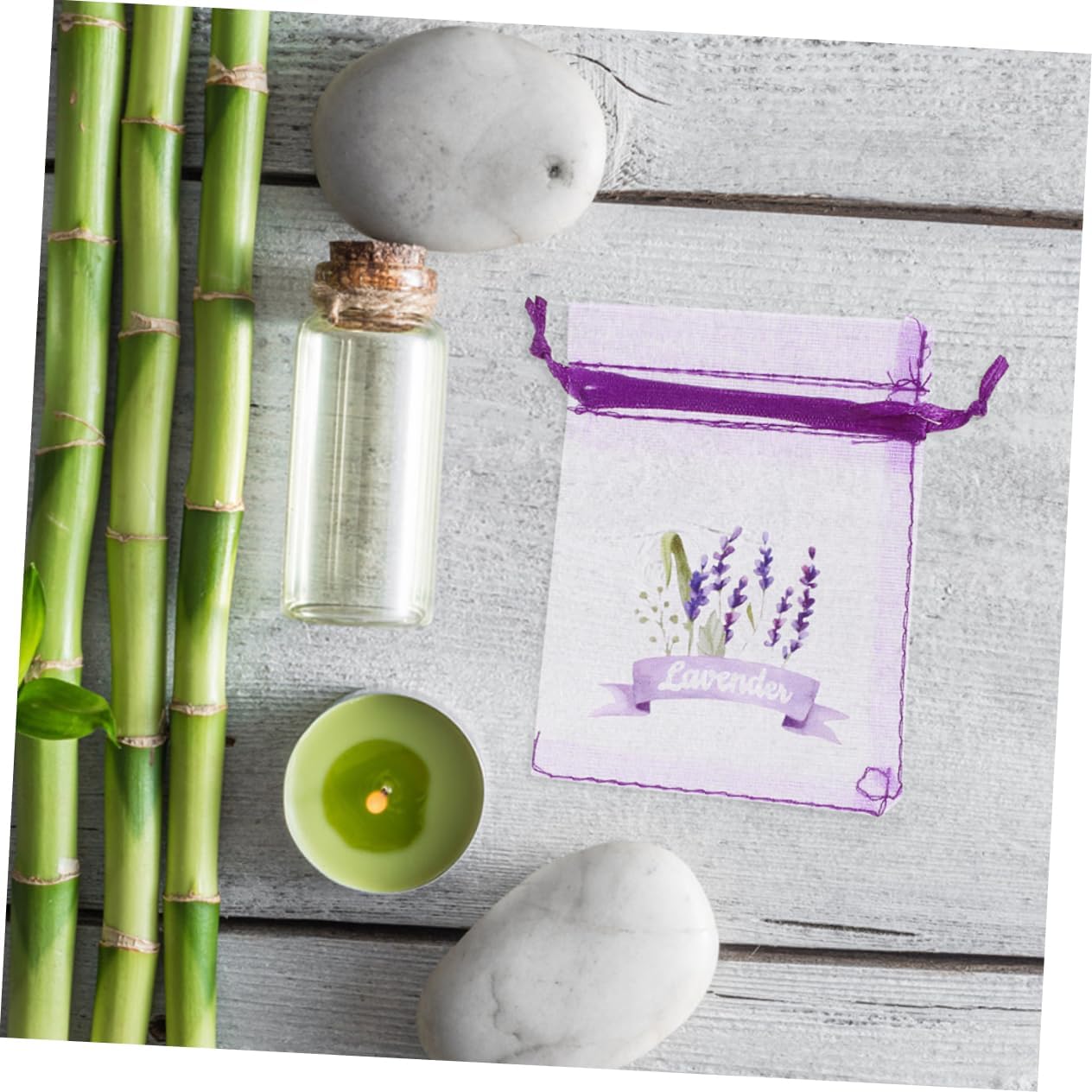 50pcs Lavender Organza Drawstring Bags for Dried Herbs Jewelry Wedding Favors