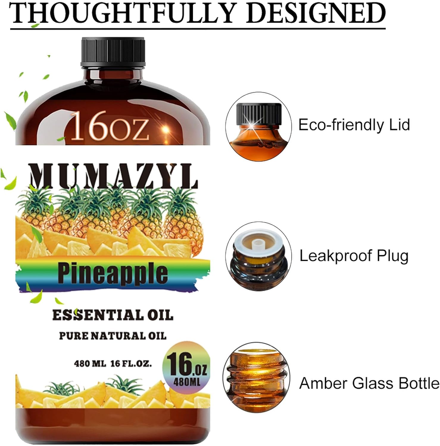 MUMAZYL Pineapple Essential Oil 16 Fl Oz for Diffuser Yoga Cleaning DIY