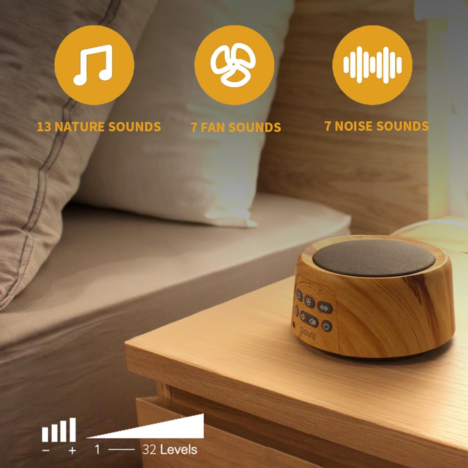 Douni White Noise Machine with 27 Soothing Sounds and Timer