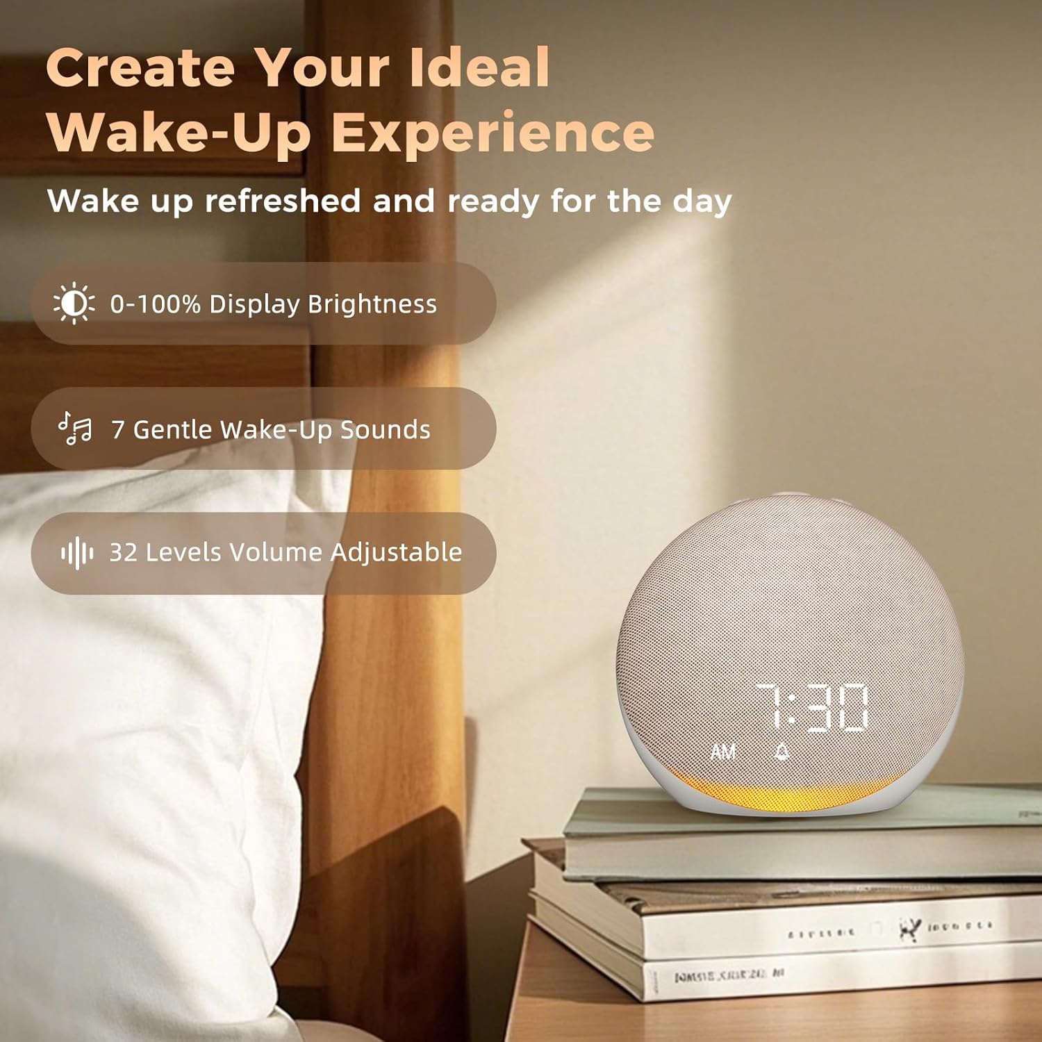 Acedeck Sound Machine Alarm Clock with 25 Sleep Sounds and Bluetooth Speaker