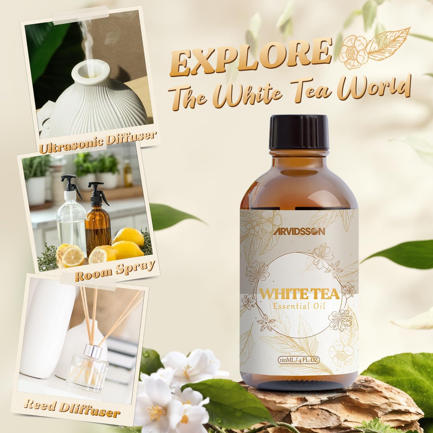 White Tea Essential Oil 4 Fl Oz - Natural Aromatherapy Oil