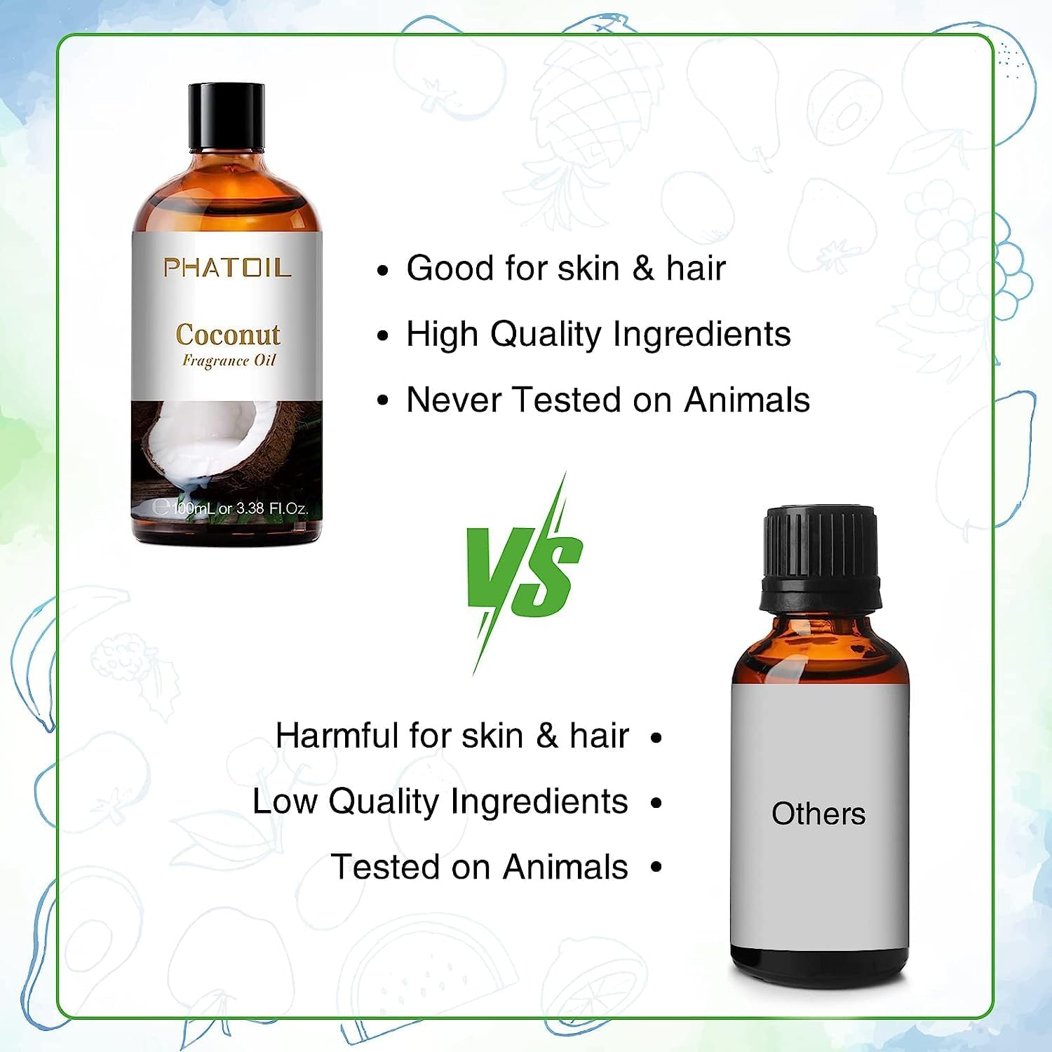 PHATOIL 338 Fl OZ Coconut Essential Oil Aromatherapy