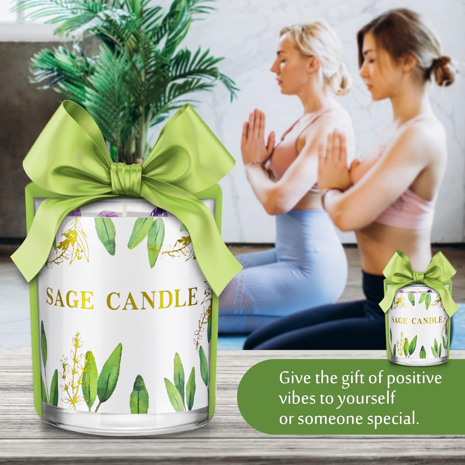 Sage Candle 6 Pack for Energy Cleansing and Relaxation