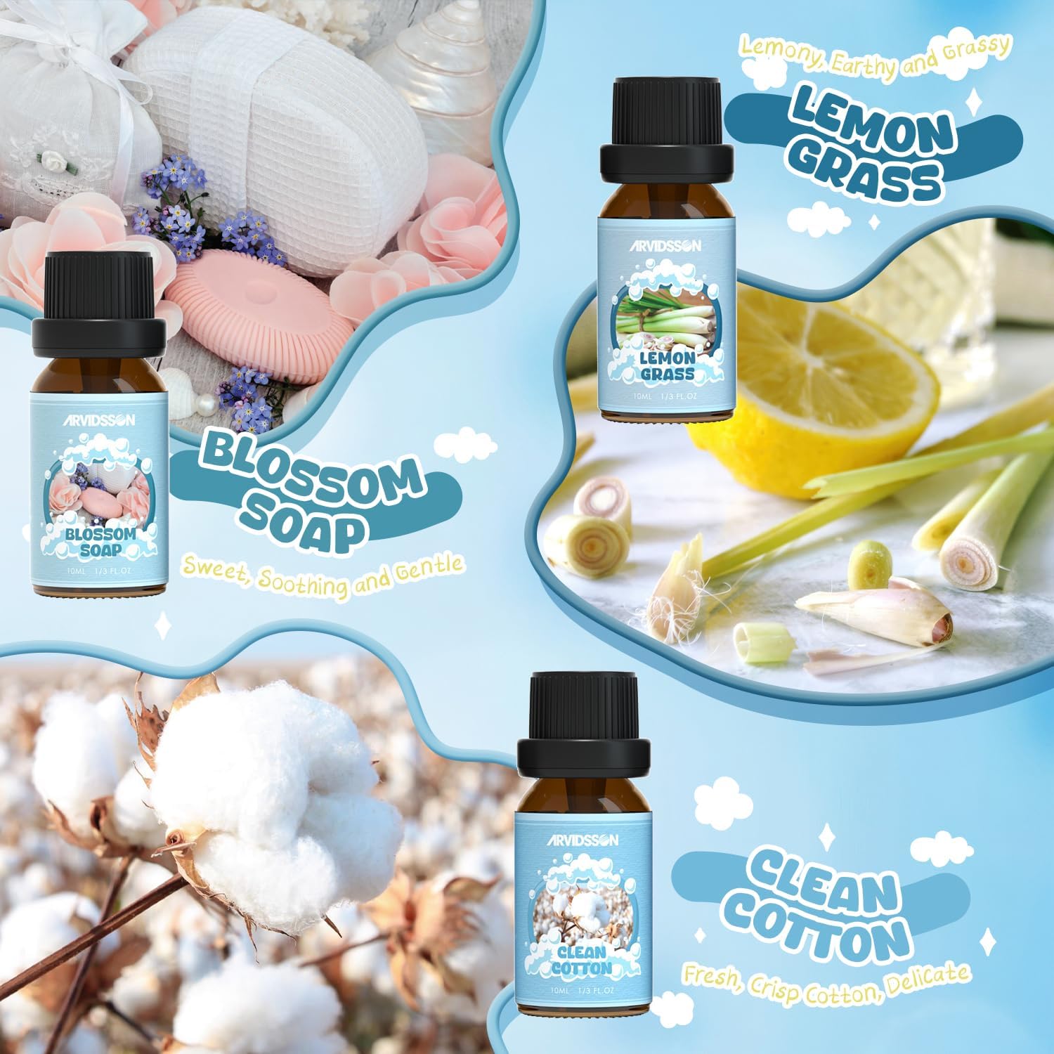 ARVIDSSON Essential Oils Set 6 x 10ml