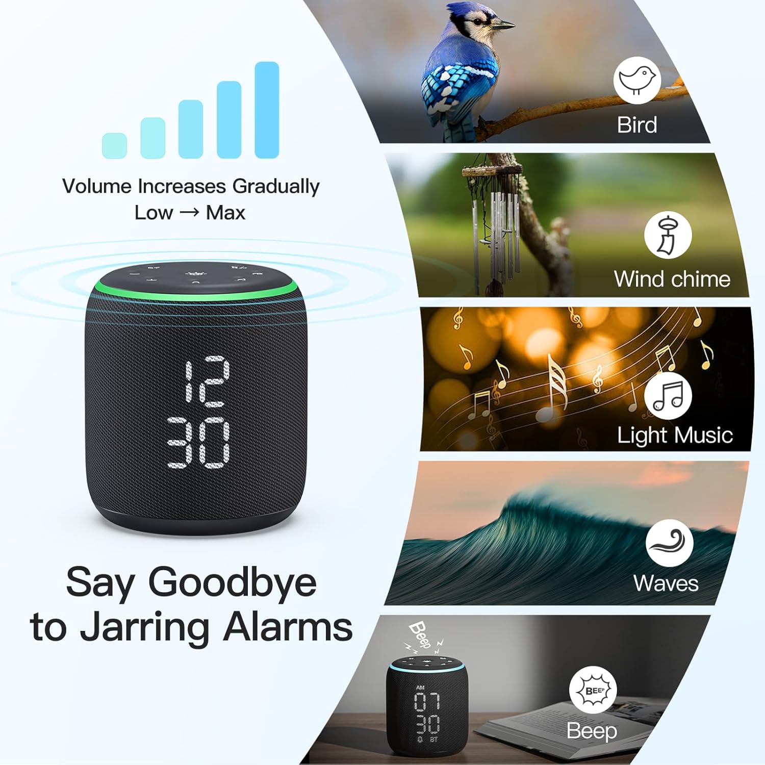 REACHER Sound Machine Alarm Clock for Kids