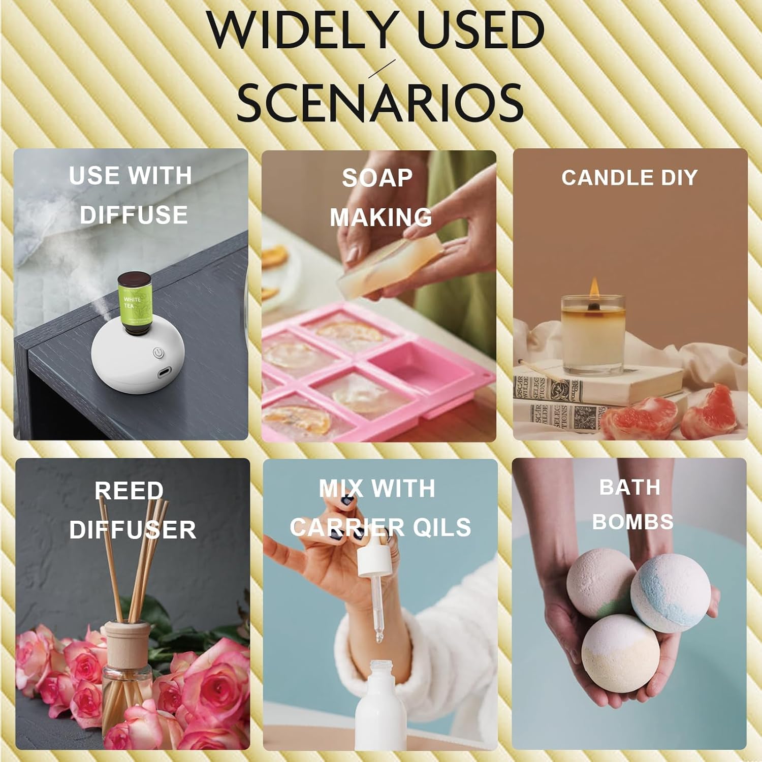 Premium Hotel Fragrance Oil Set for Diffusers - 6x10ml