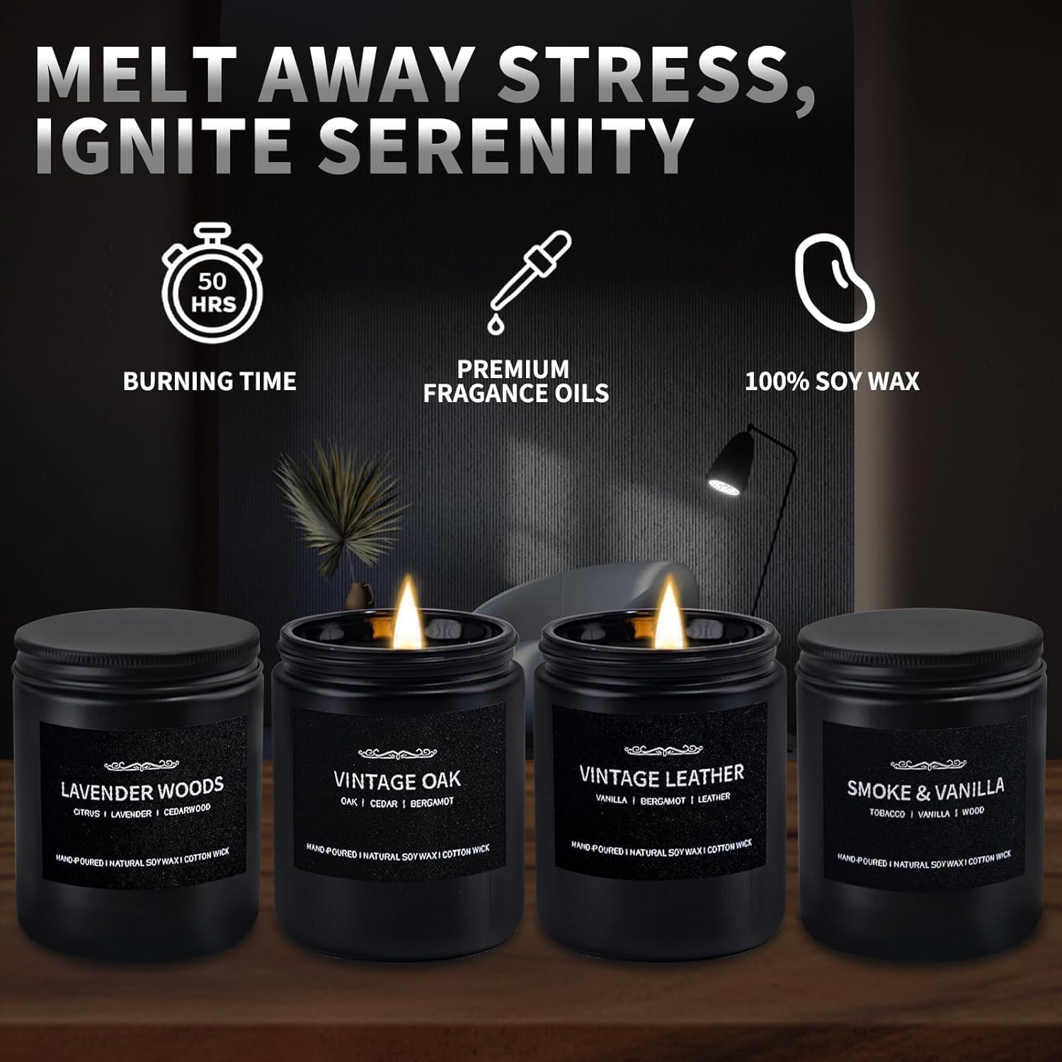 4 Pack Men Scented Candles for Home Gifts