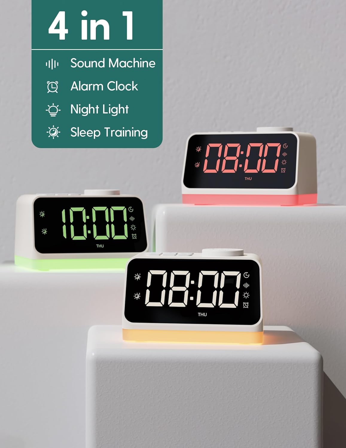 Babelio Alarm Clock Sound Machine with Sleep Training