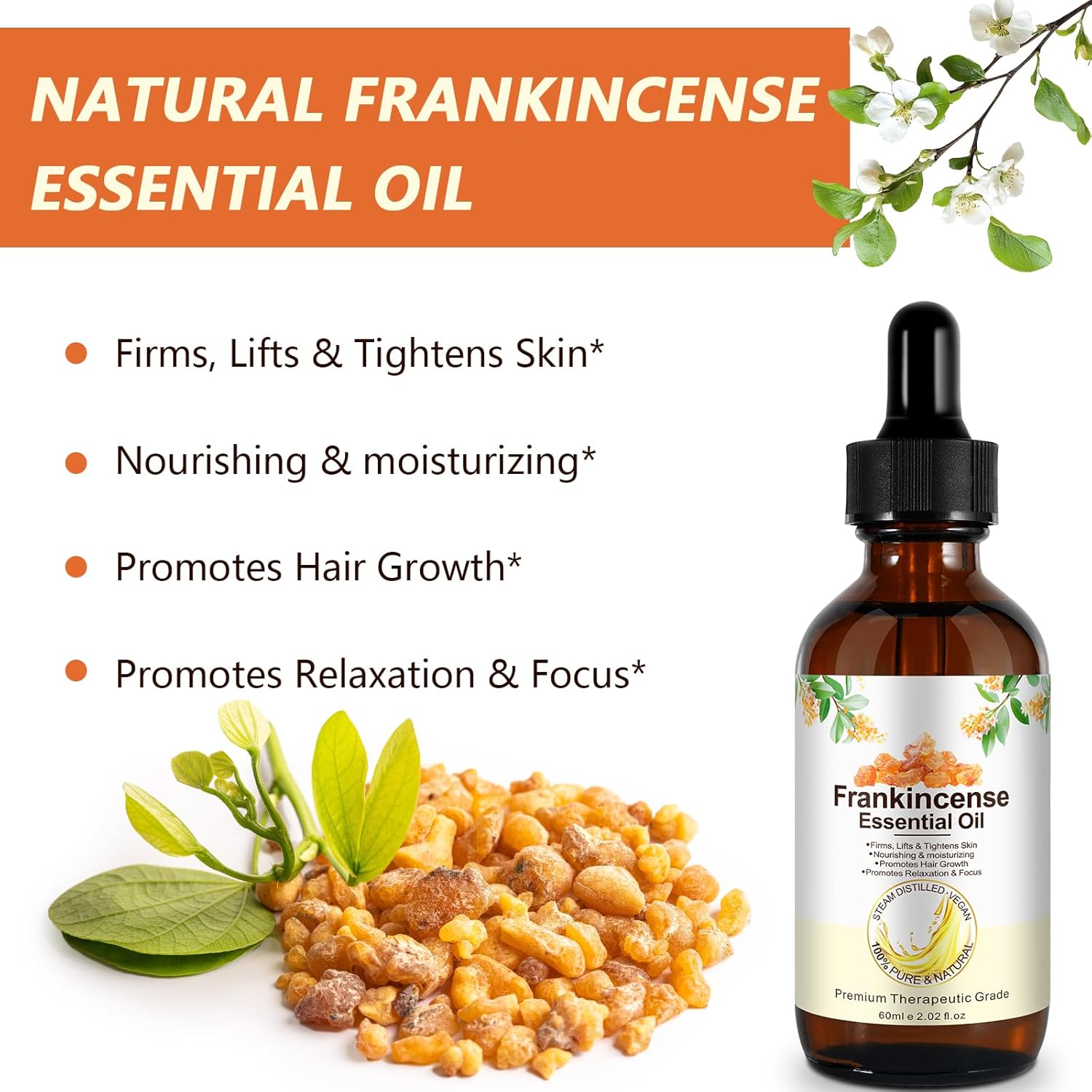 Frankincense Essential Oil 100 Pure Natural 202 FlOz
