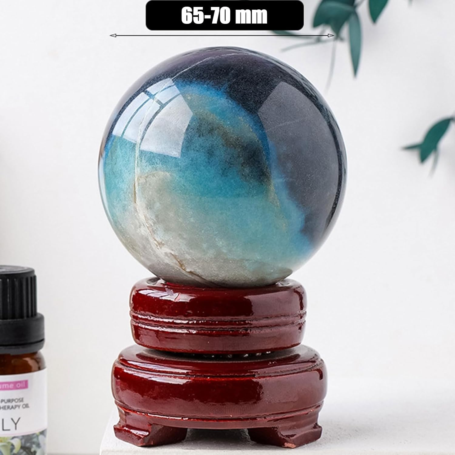 Natural Blue Hydroxyapatite Crystal Sphere Feng Shui Decor
