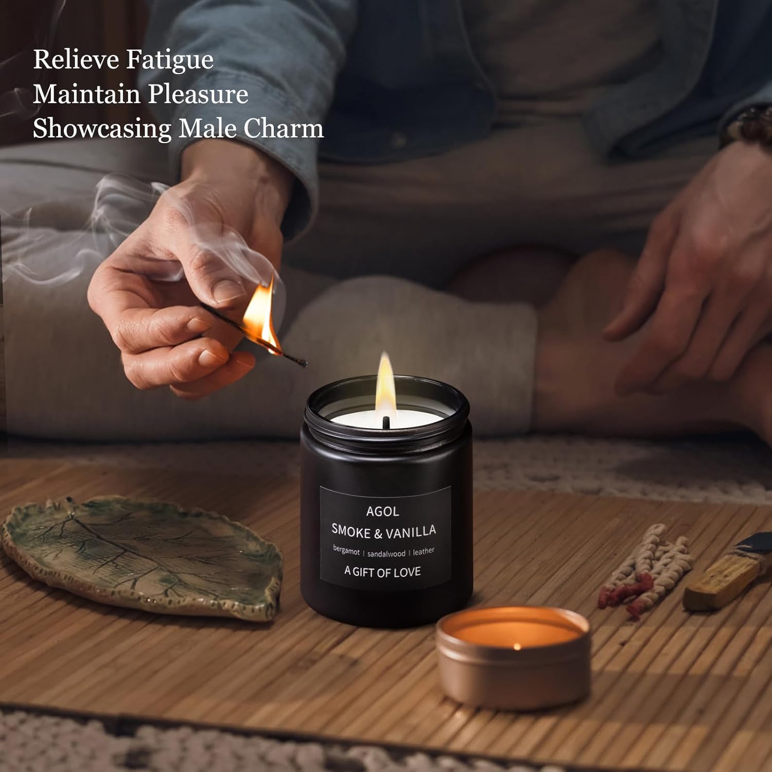 AGOL Men Scented Candle Set 3 Pack