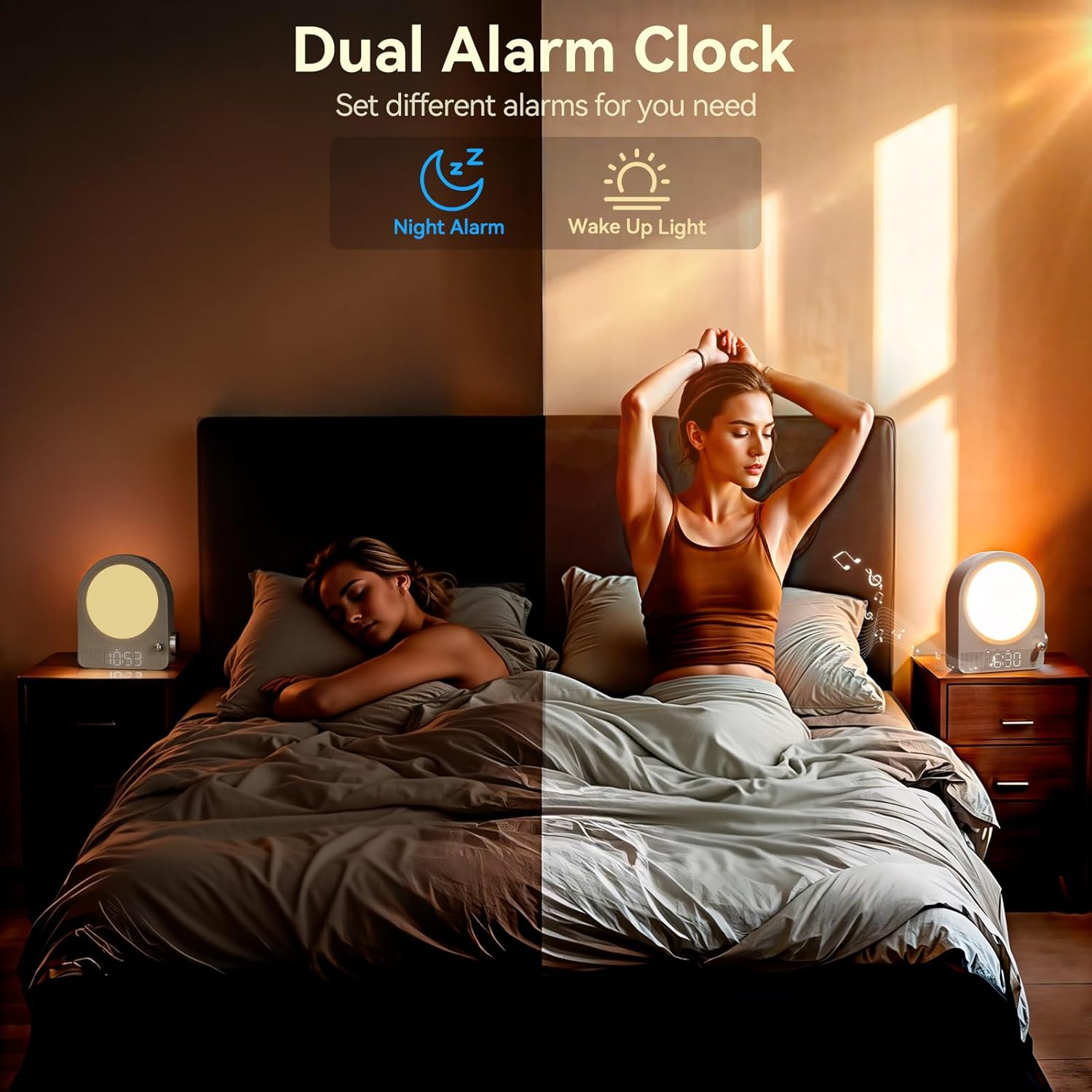 Vivilumens Sound Machine Alarm Clock with Gentle Sunrise Light