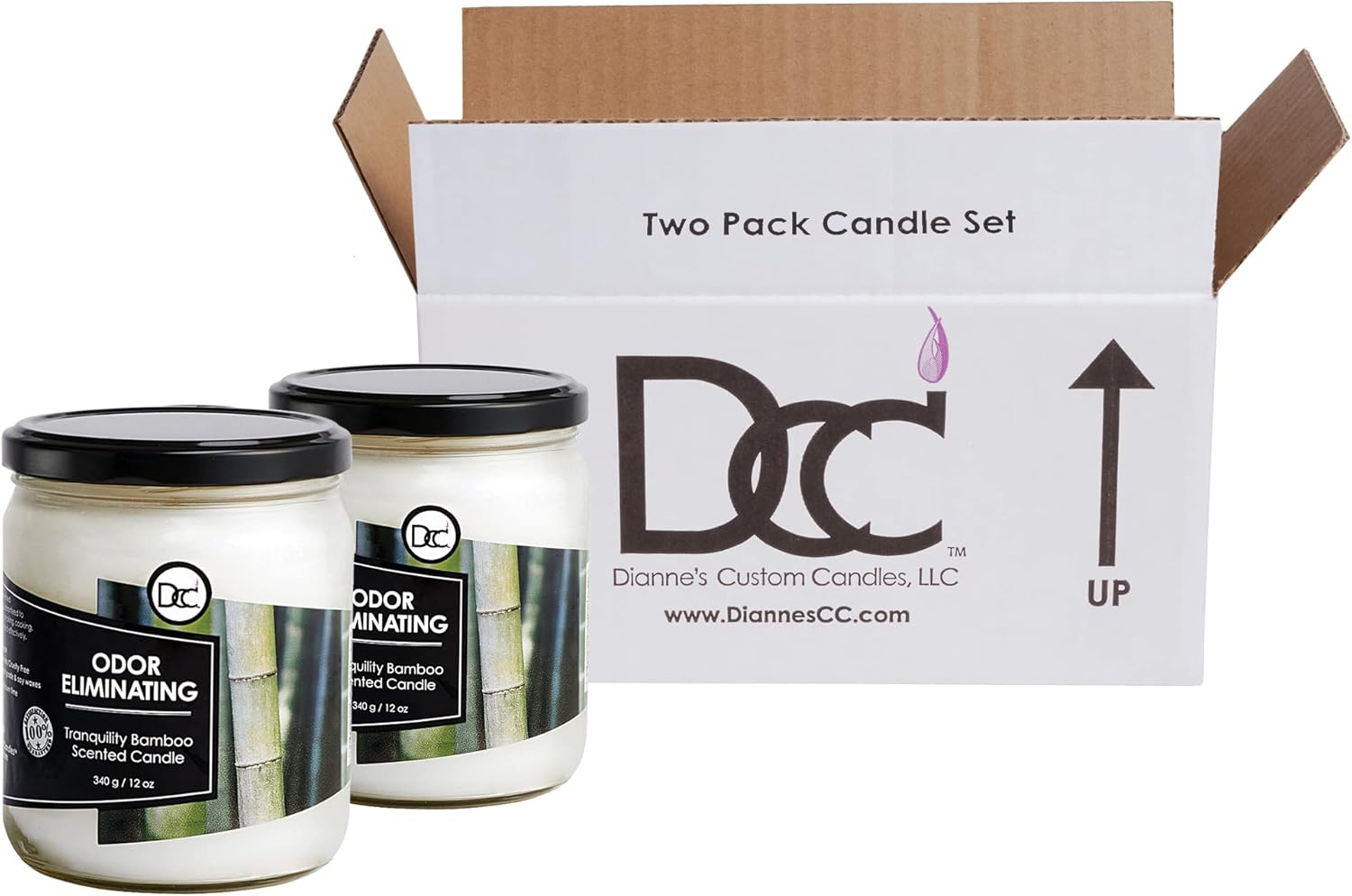 Bamboo Two Pack Odor Eliminating Candles