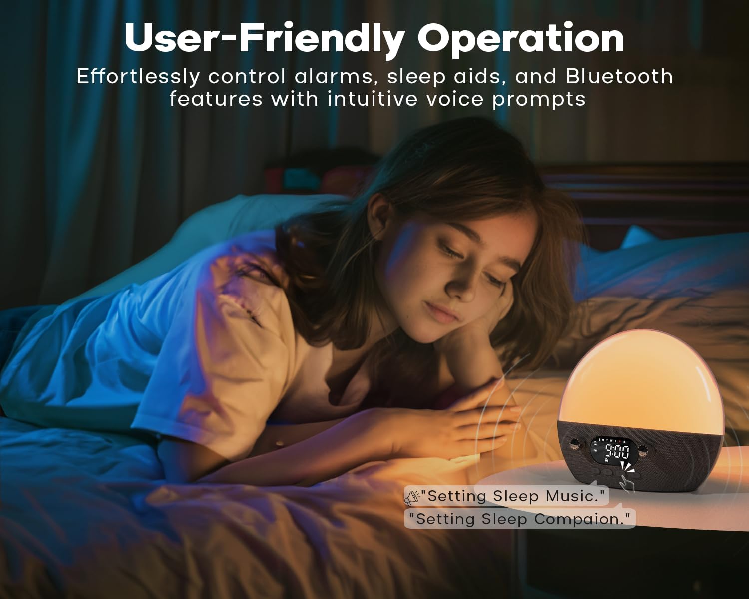MOMILLA Sunrise Alarm Clock with Bluetooth Speaker